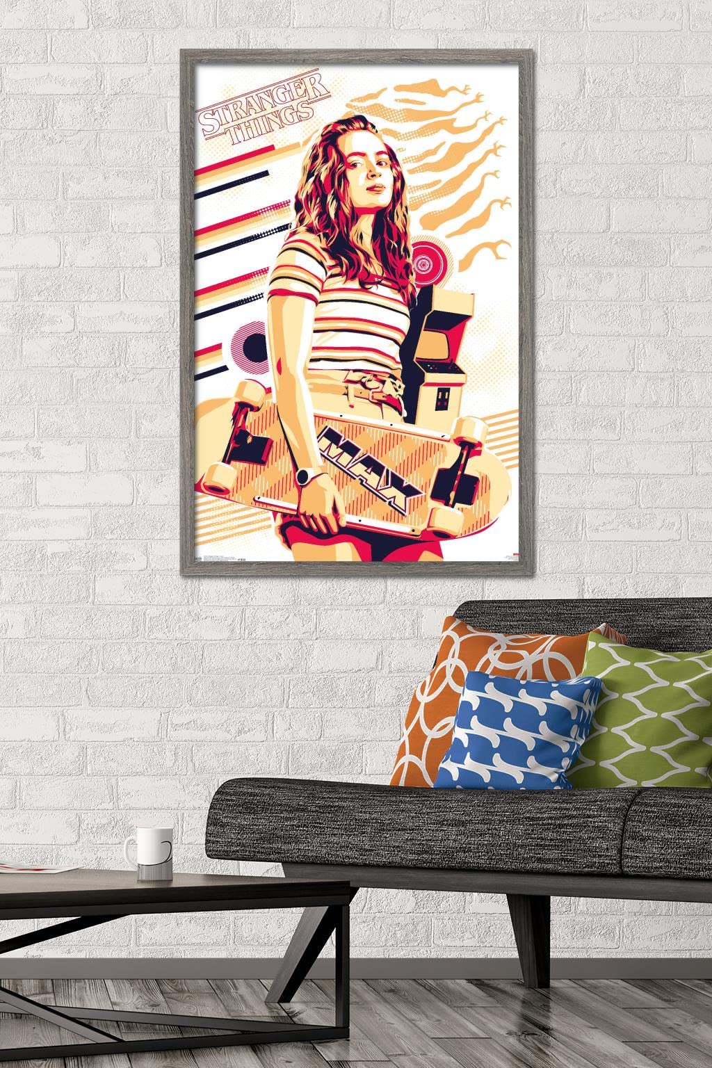 Trends International Netflix Stranger Things: Season 3 - Max Wall Poster, 22.375'' X 34'', Barnwood Framed Version