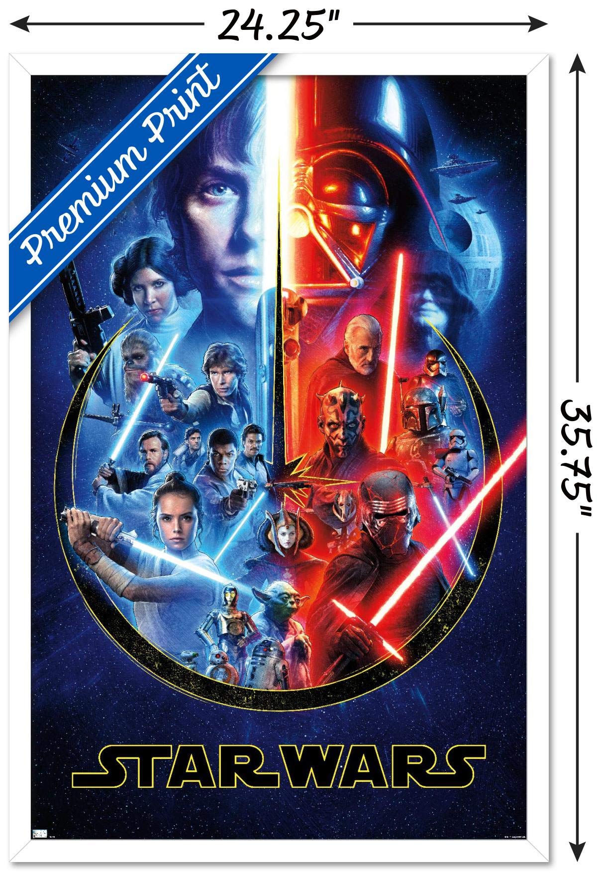 Trends International Star Wars - Skywalker Saga Wall Poster, 22.375'' X 34'', White Framed Version