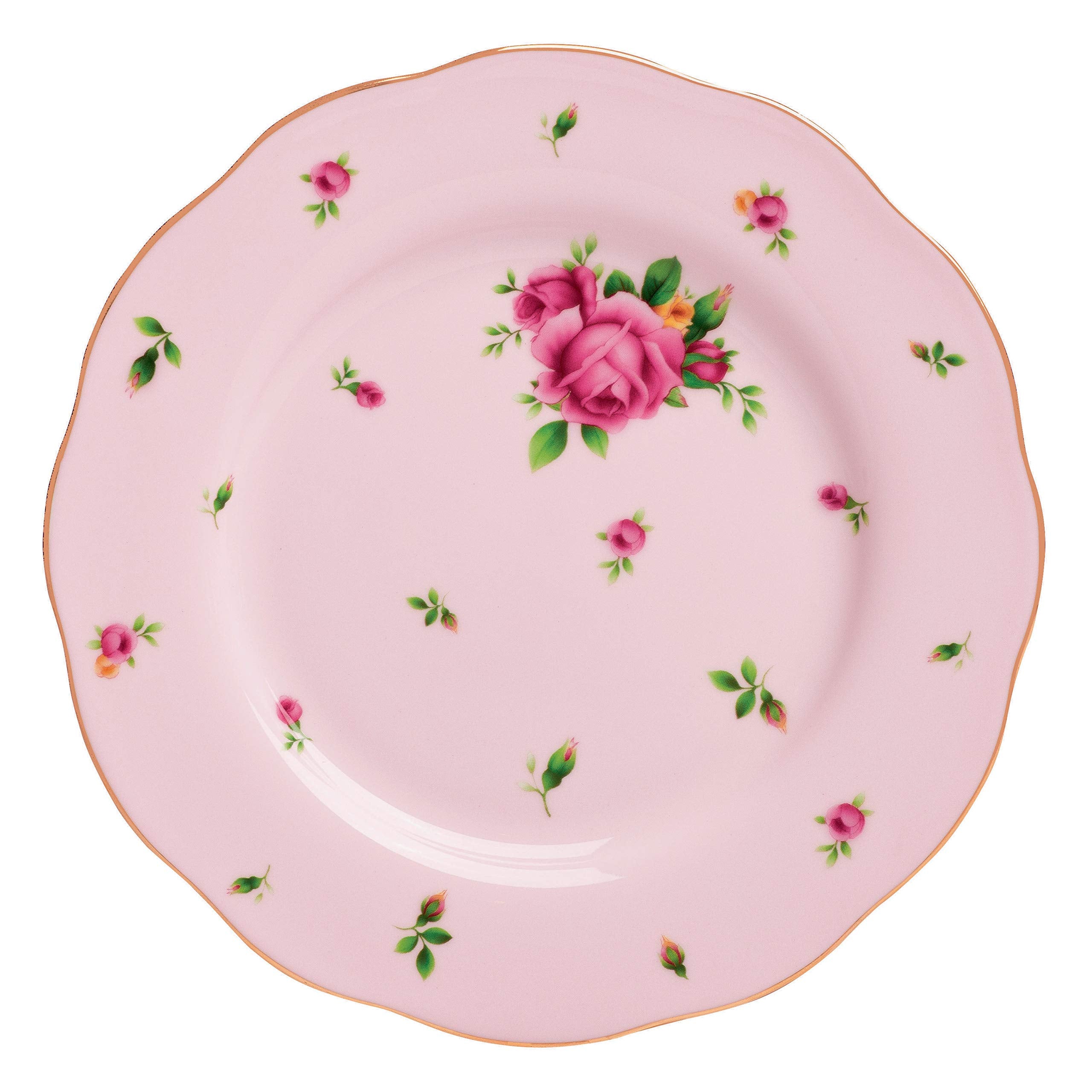 Royal Albert New Country Roses Pink Salad Plate , 8''