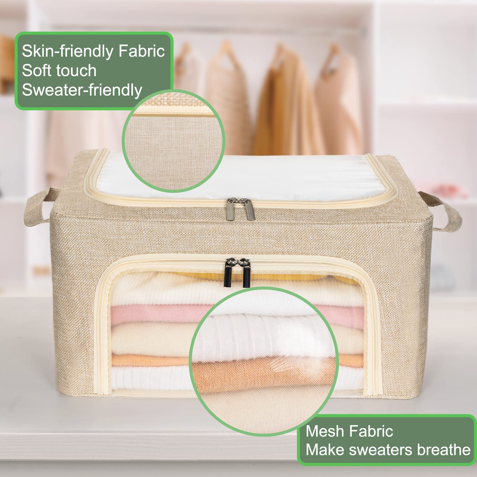 22L Cashmere Sweater Storage Bag And Natural Cedar Ball | Breathable Cashmere Protection Pouch Friendly For Merino Wool/Knit Swe