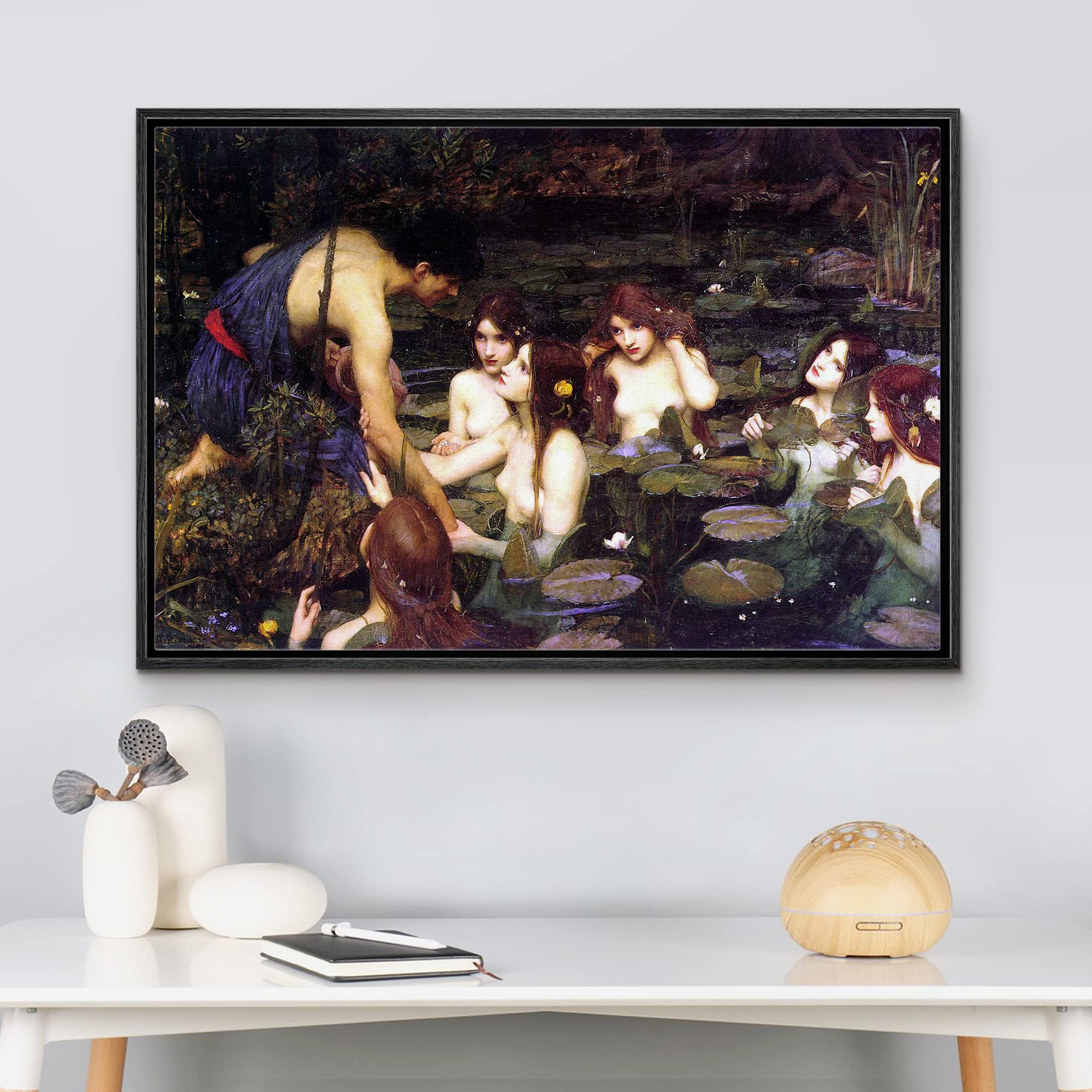 Wall26 Framed Canvas Print Wall Art Hylas & The Nymphs By John William Waterhouse People Historic Illustrations Fine Art Traditi