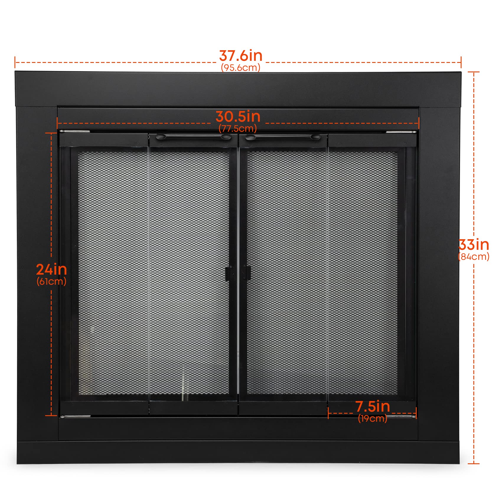 Stanbroil Fireplace Glass Bi-Fold Style Door, Black Finish, Medium, Decorative Fireplace Screen Door For Fireplace Accessories
