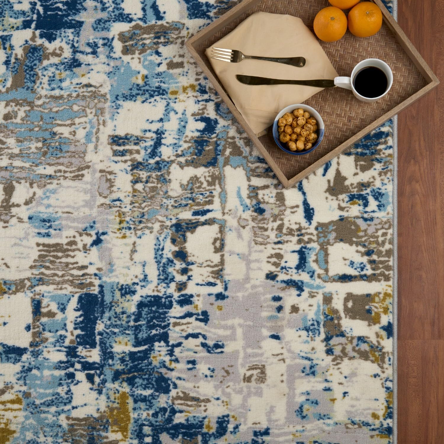 Welspun Wonder-Full Polyster Carpet-Blue