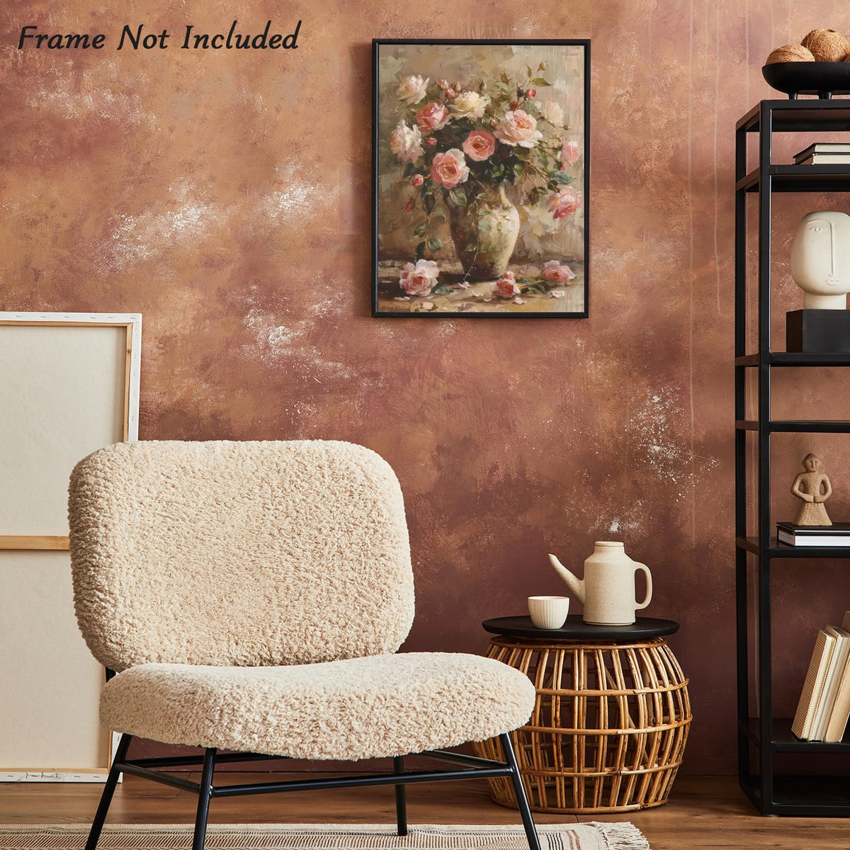 Dazzlewall Vintage Flower Canvas Wall Art, Multicolor Floral Print, 12 ...