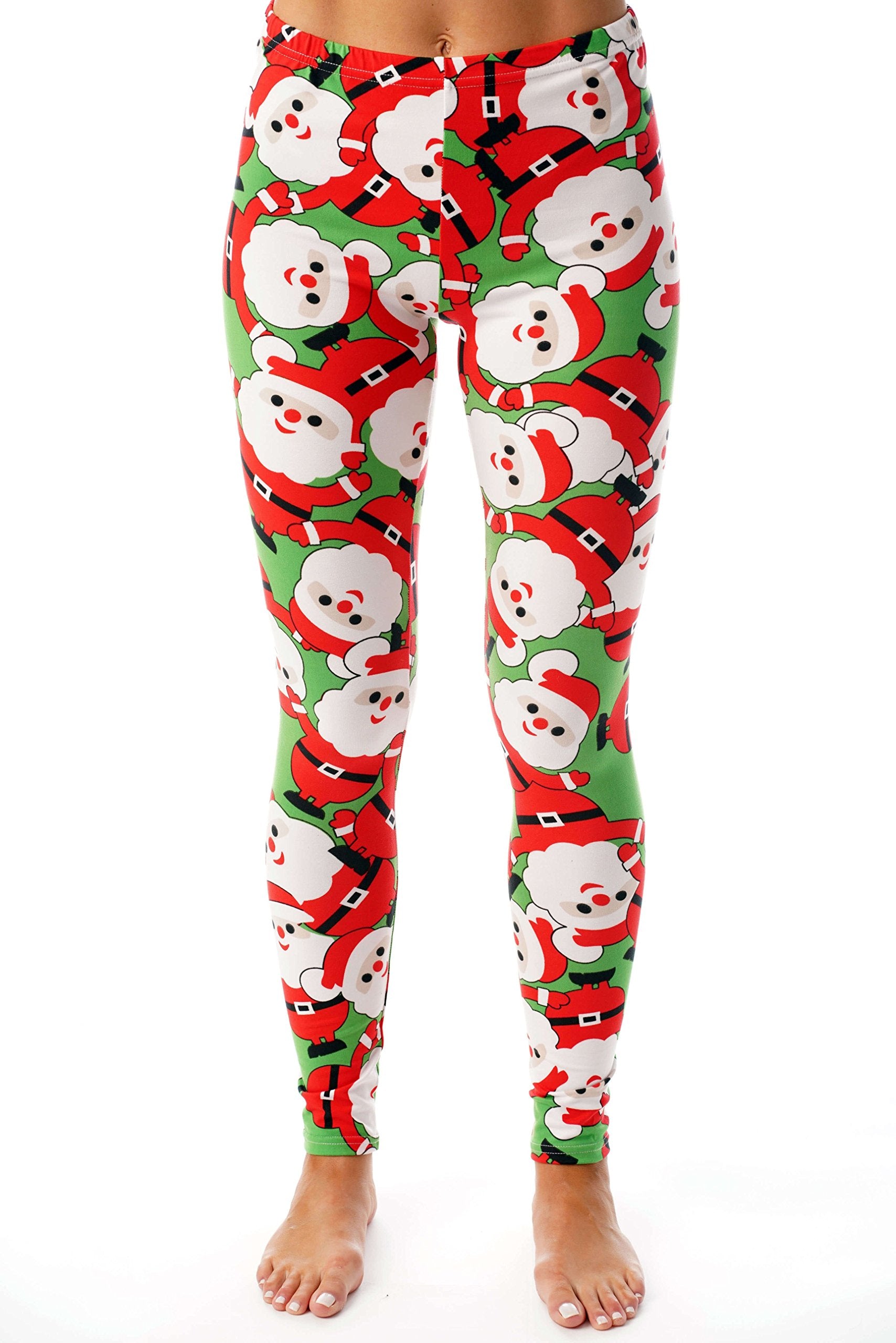 Just Love Leggings, 1X, Green - Tossed Santa