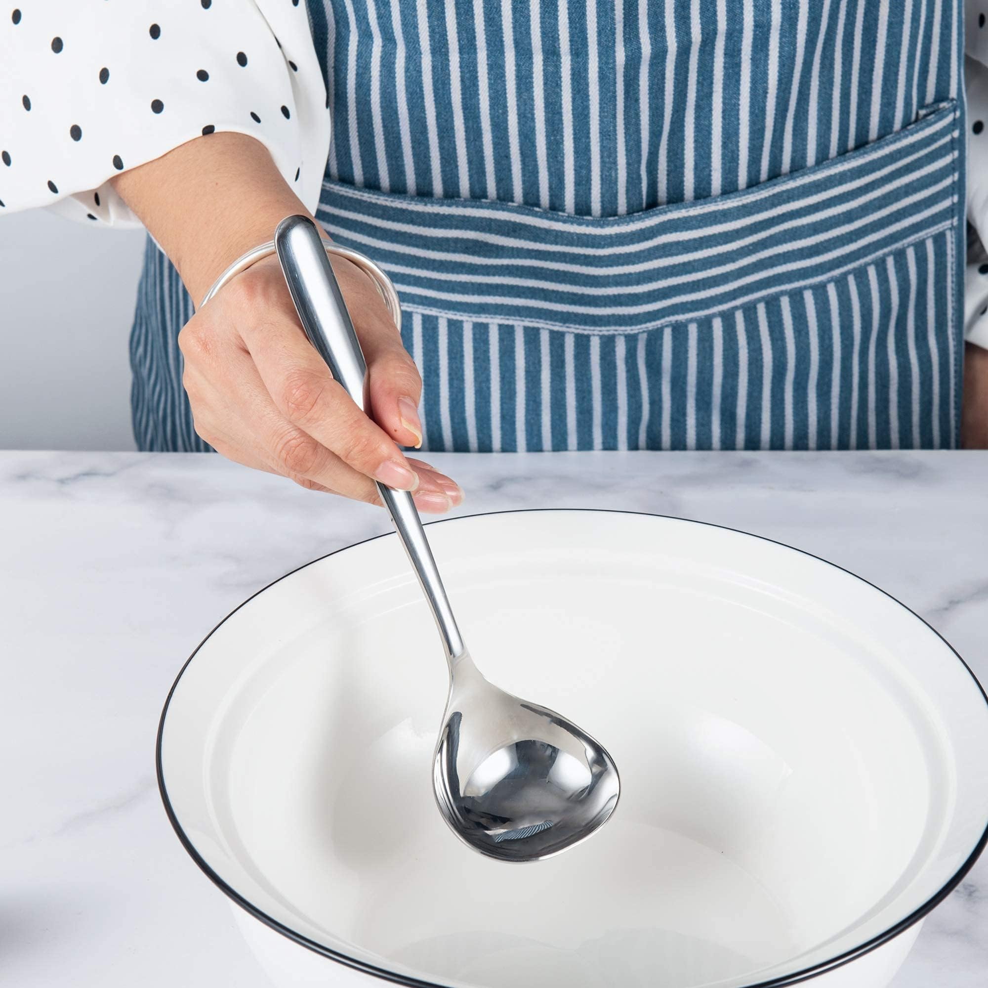 Imeea Small Ladle Sauce Ladle Sus304 Stainless Steel Small Serving Ladle 8-Inch, Set Of 4