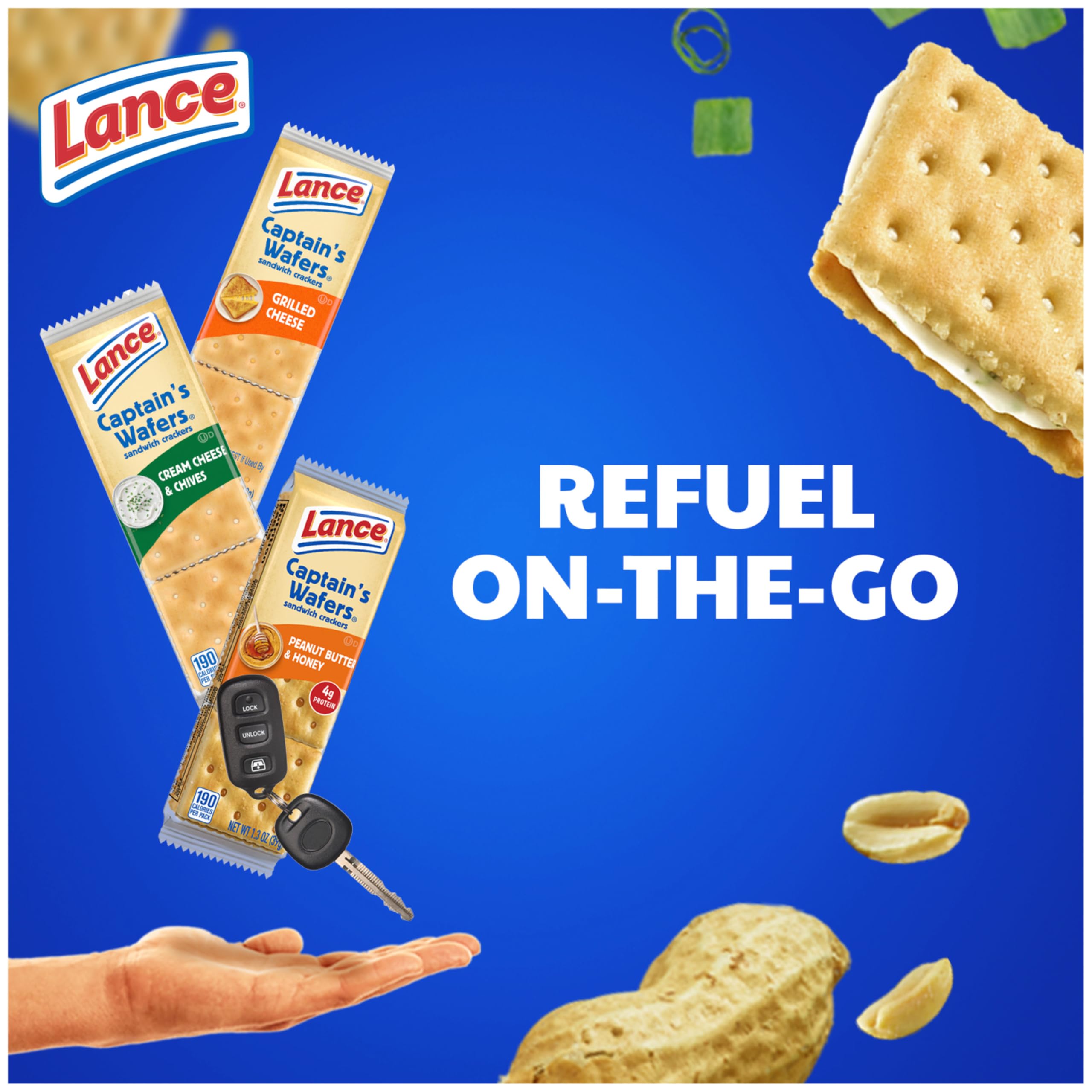 Lance Sandwich Crackers, Captain'S Wafers, Variety Pack, 8 Individual Packs, 6 Sandwiches Each