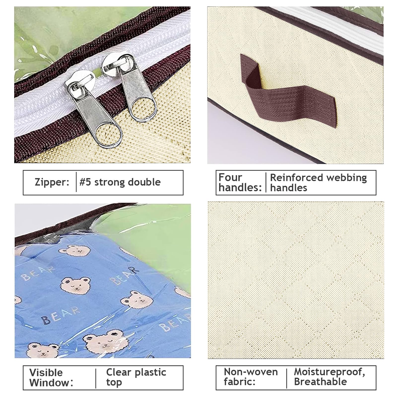 Budding Joy 6 Pack 90L Under bed Storage Containers Organizer Large Capacity Underbed Clothes Storage Bins Organization and Stor