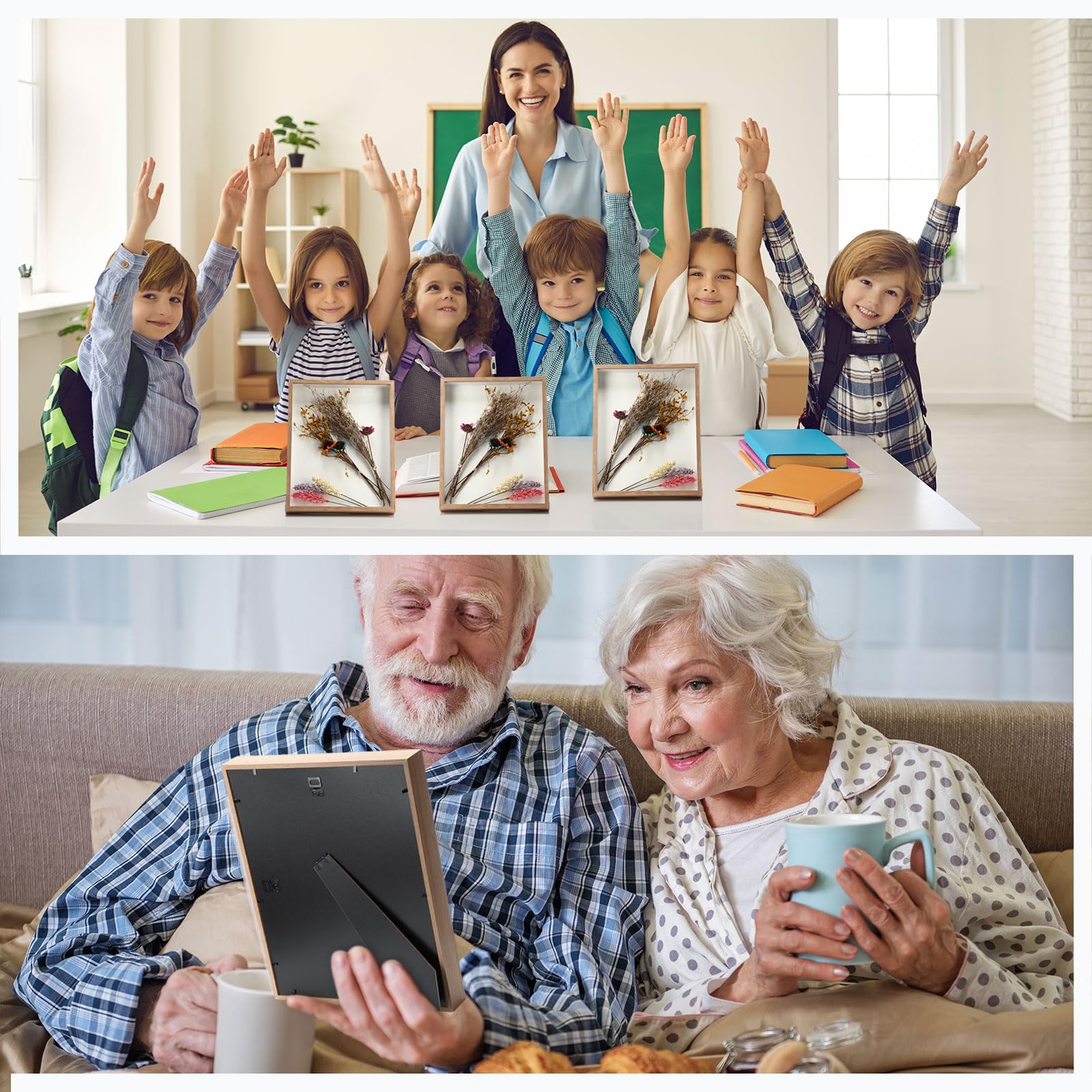 Ripeng 16 Pack Shadow Box Frame Display Case Picture Frame for Wedding Bouquet, Teacher Appreciation Crafts, Photos, Ticket, Chr