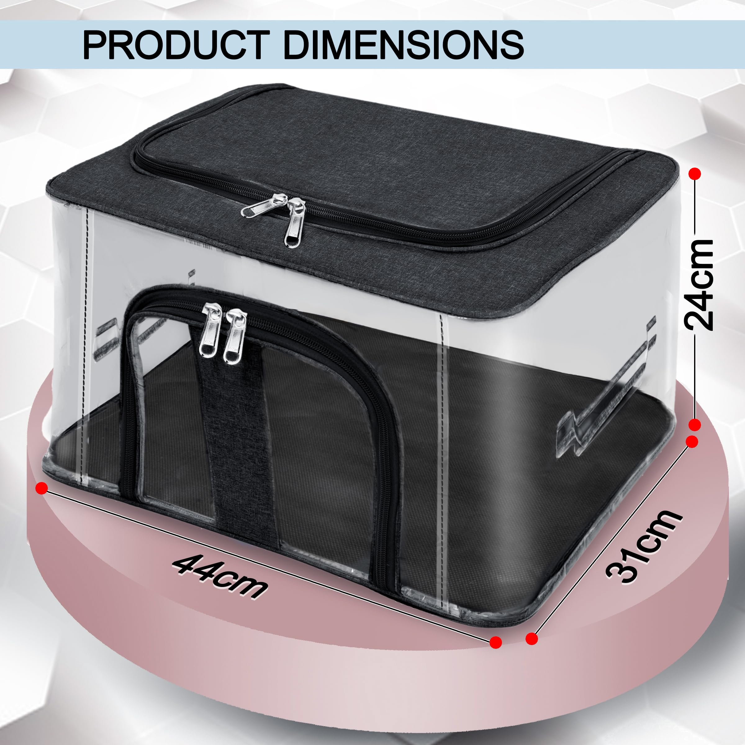 Storite Nylon 33 L Pvc Transparent Moisture Proof Storage Box For Clothes Closet Wardrobe Organizer Saree Bags For Clothes With