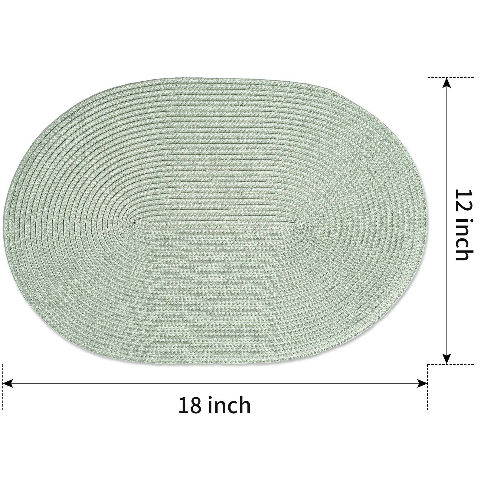 Funwheat Oval Braided Placemats Set Of 4 Table Mats For Dining Tables Washable Heat Resistant Place Mats For Indoor Outdoor Use