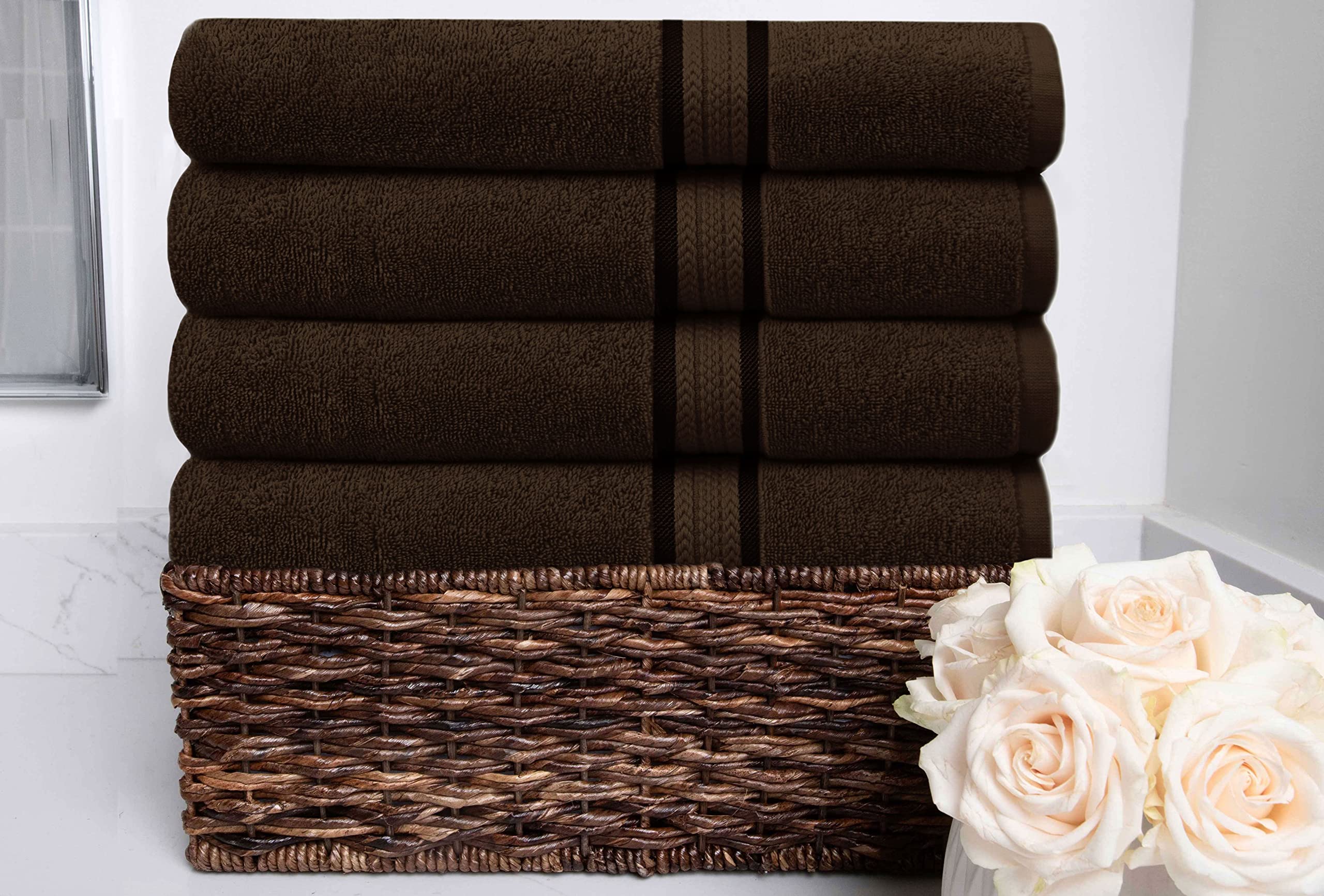Cotton Craft Ultra Soft Oversized Bath Towels - 4 Pack Extra Large Bath Towels - 30X54 - Absorbent Everyday Luxury Hotel Spa Gym