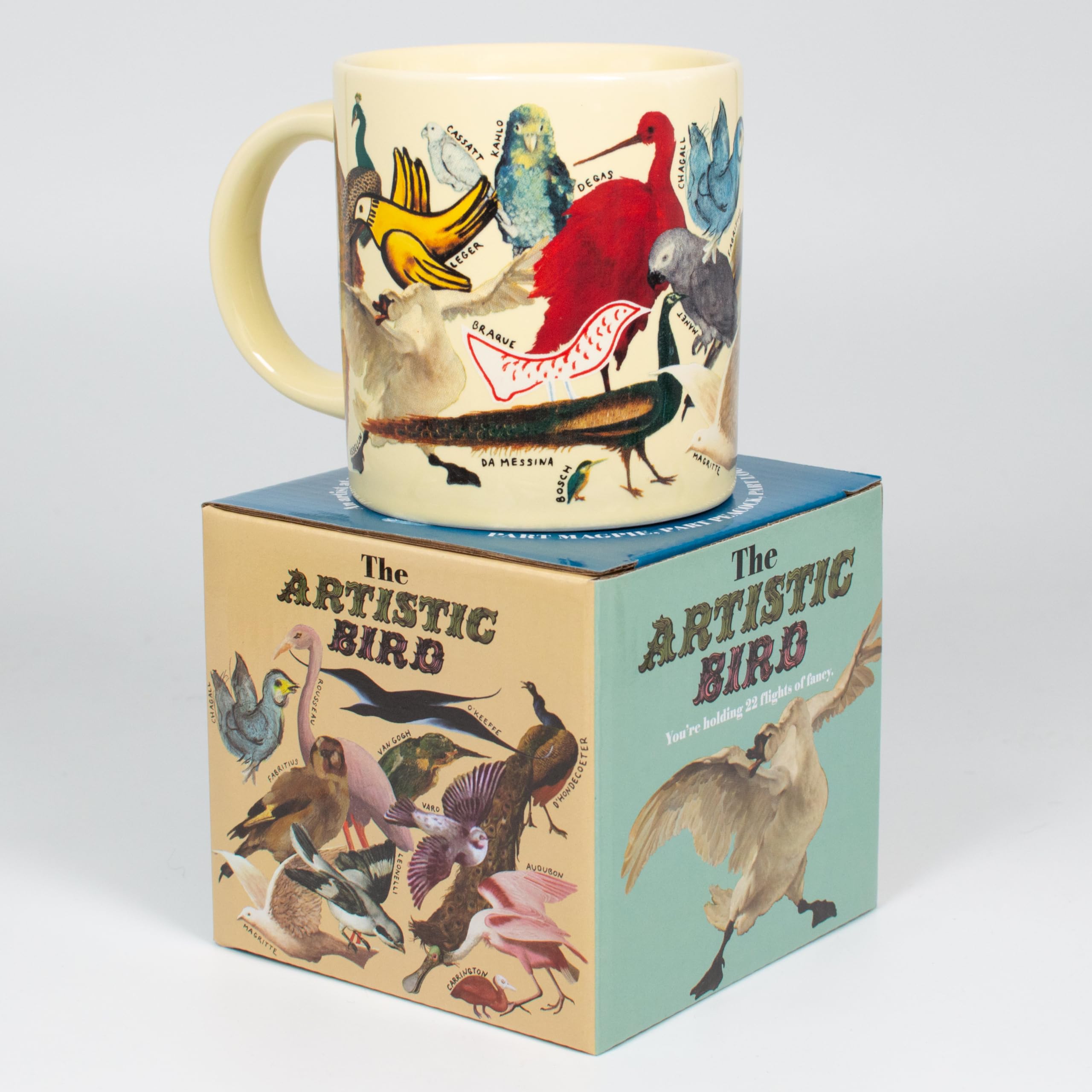 The Unemployed Philosophers Guild Artistic Bird Mug  Featuring Feathered Friends from Famous Paintings Throughout Art History, 