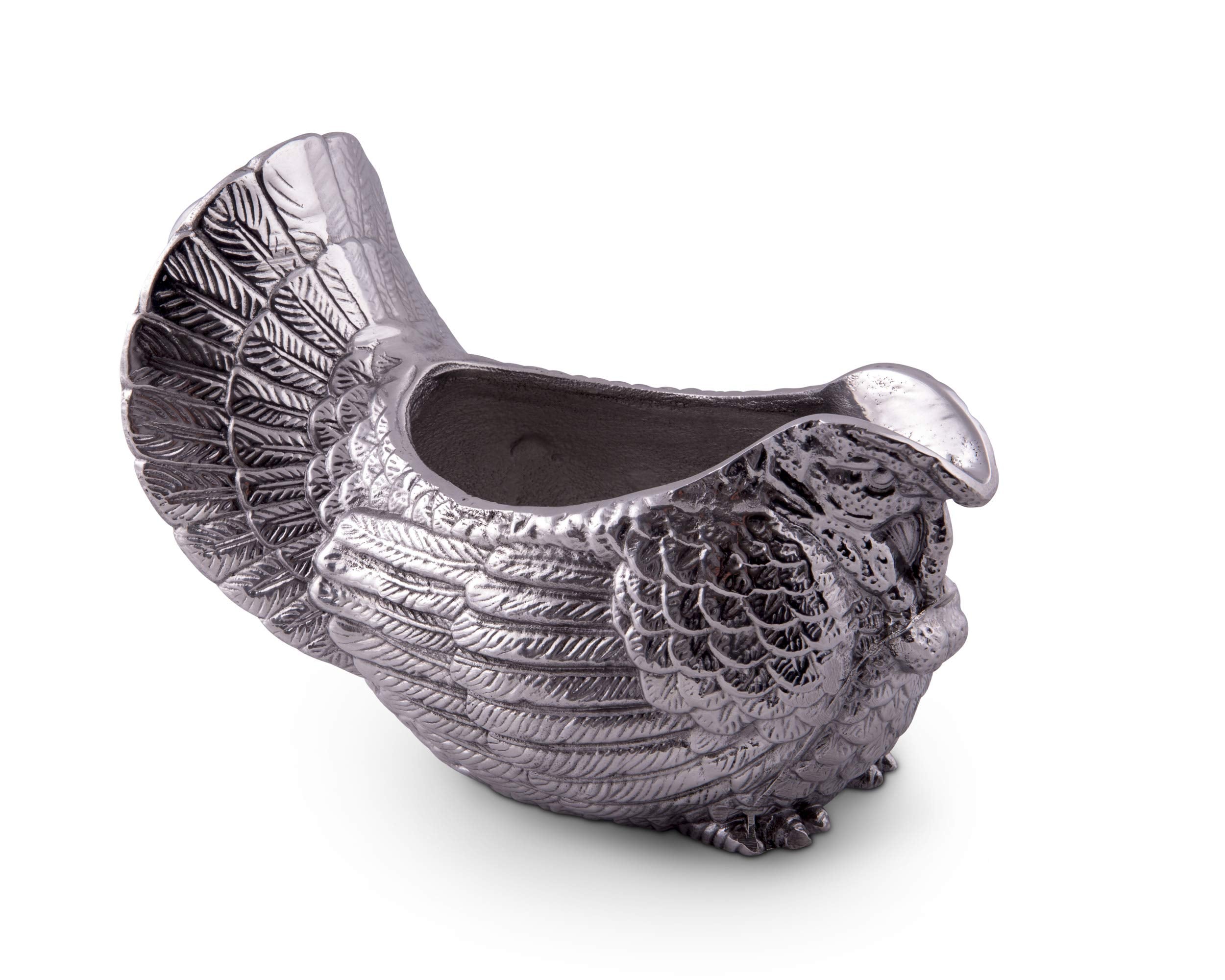 Arthur Court Designs Aluminum Turkey Gravy Sauce Boat/Condiment Bowl 9.5 Inch Long