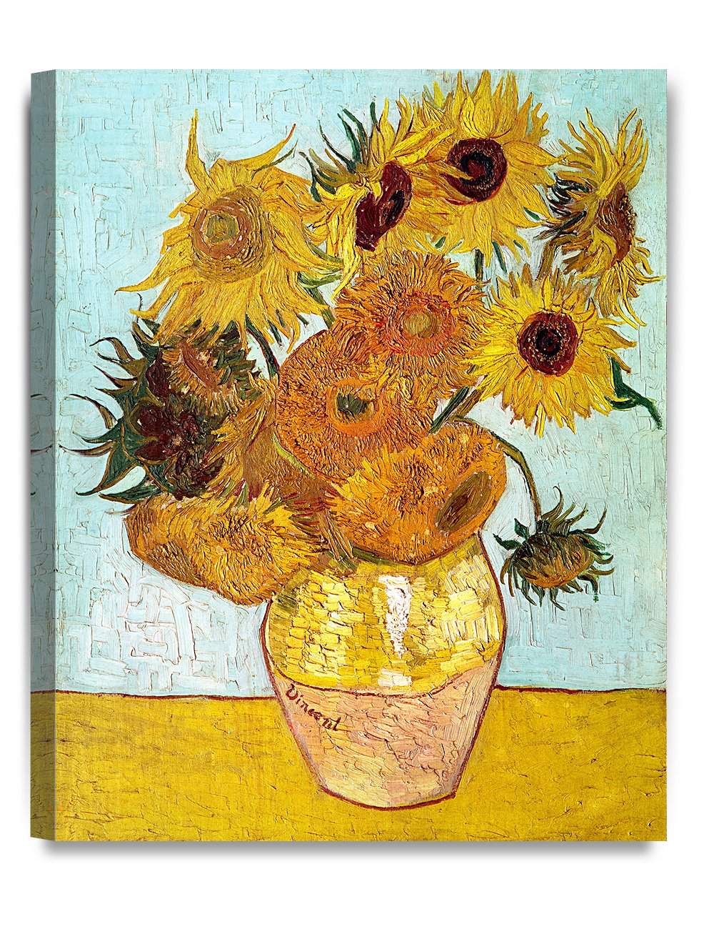 Decorarts - Twelve Sunflowers, Vincent Van Gogh Art Reproduction. Giclee Canvas Prints Wall Art For Home Decor 16X20, Depth 1.5