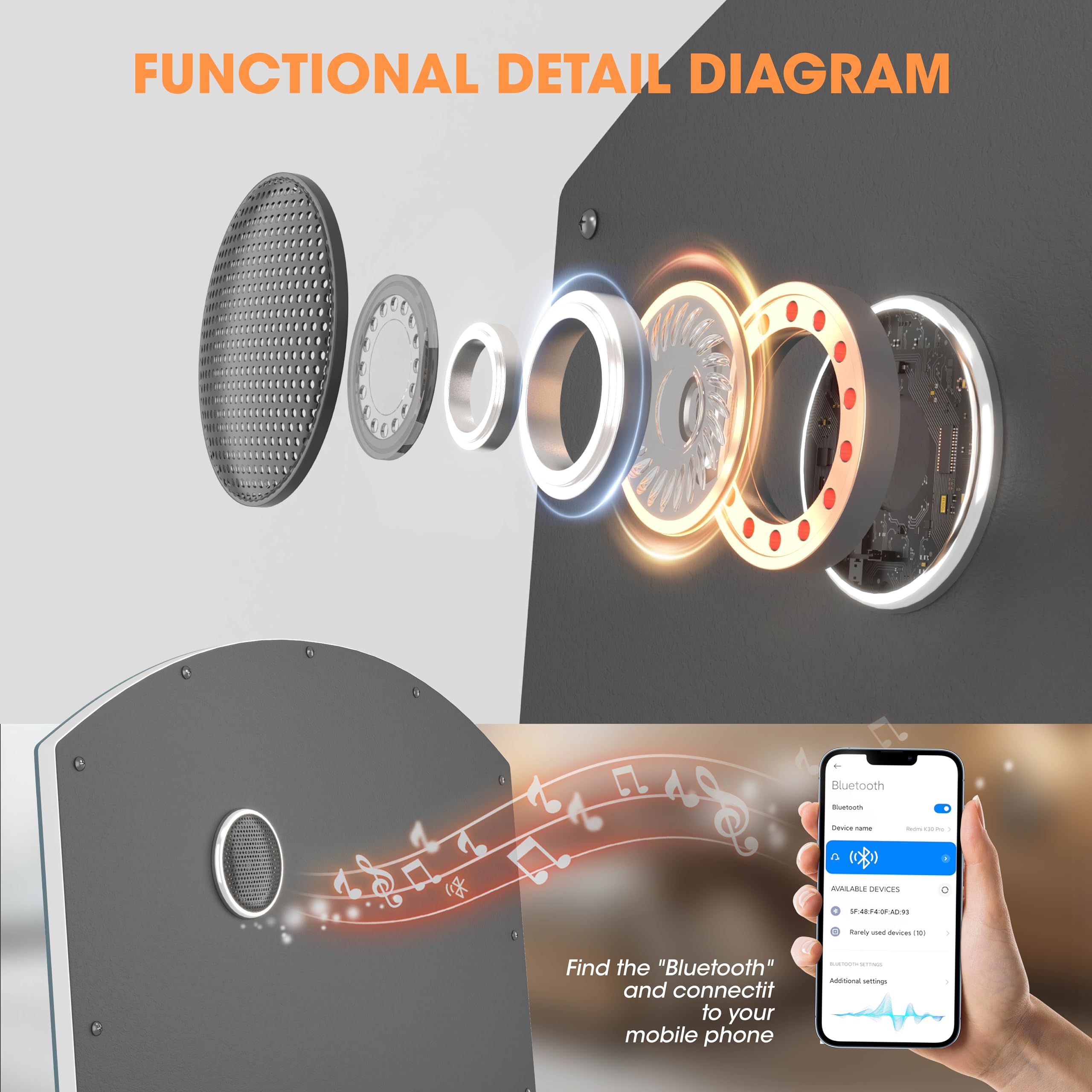 Hasipu Arch Vanity Mirror With Light, 32'' X 24'' Arched Led Makeup Mirror With 10X Magnification, Lighted Makeup Mirror With Bl