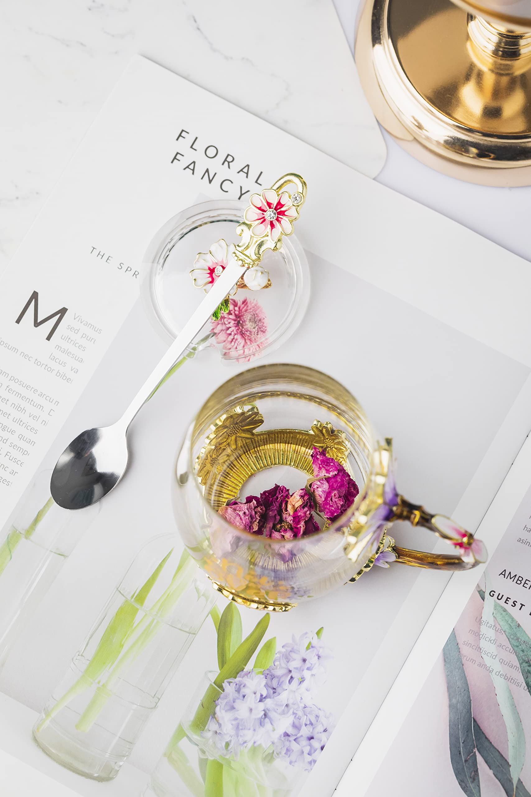 Luka Tech Mothers Day Gifts For Mom  Daisy Flower Glass Tea Cups Best Mom Ever Gift  Birthday Gifts For Mum Grandma From Daughter Son
