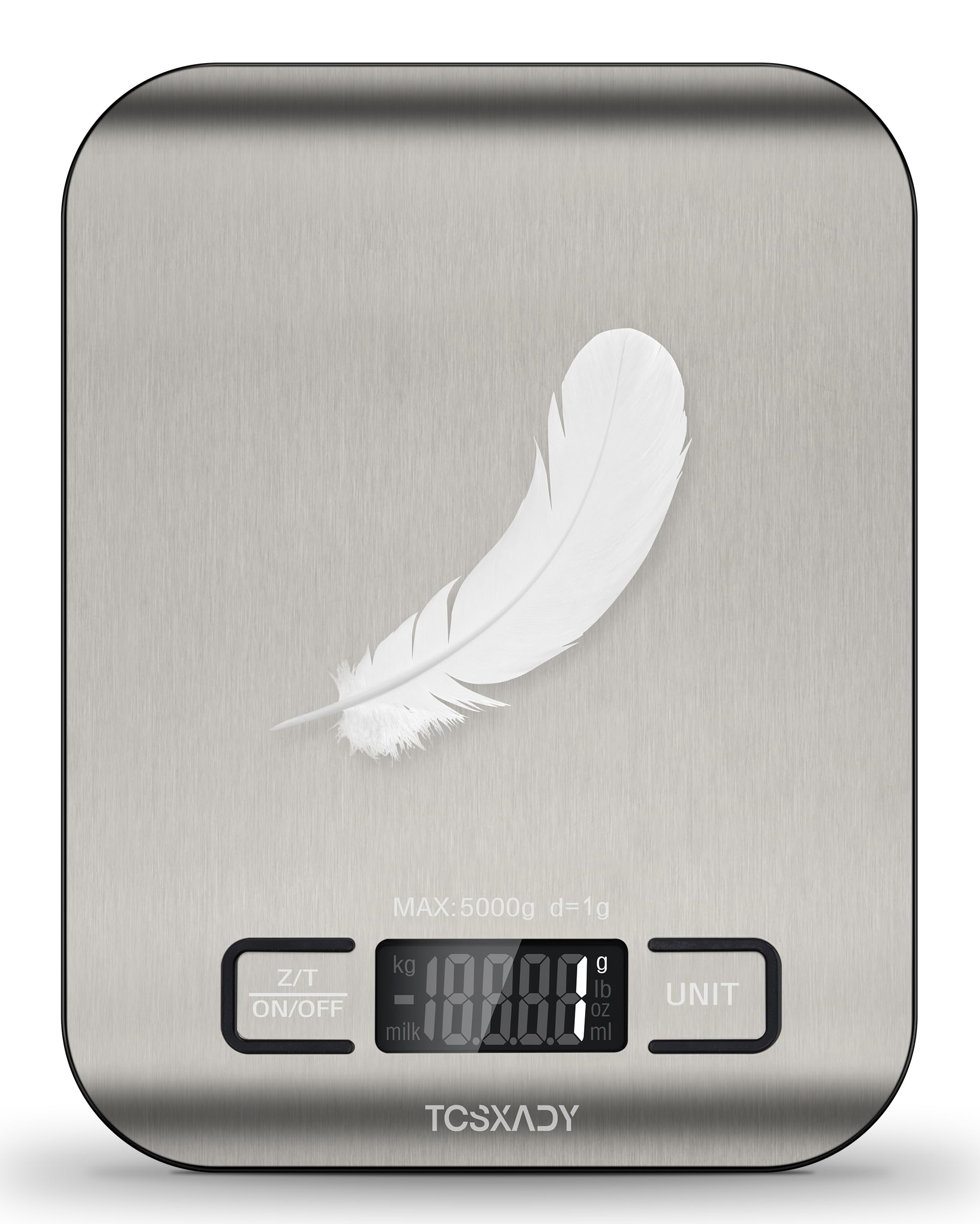 Tcsxady Food Scale, 11lb Digital Kitchen Scale with 6 Units LCD Display and Tare Function,Compact Design for Baking,Healthy Cook