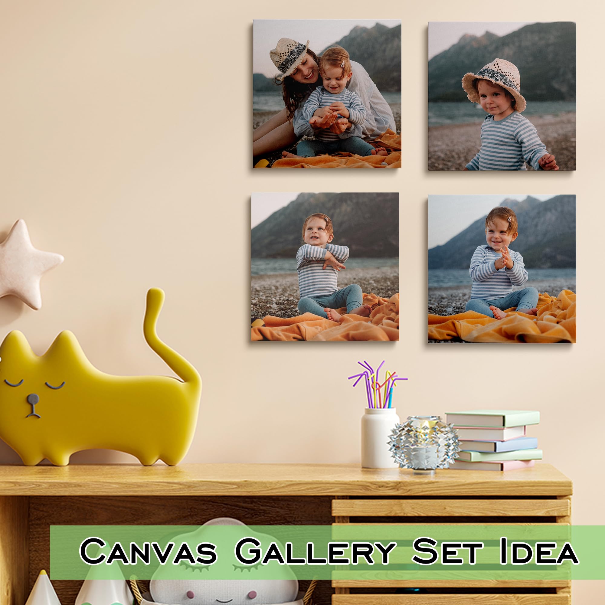 GMissT Canvas Prints With Your Photos - Personalized Pictures On Canvas Custom Poster for Home Decor - Floating Frames & Gift Wr