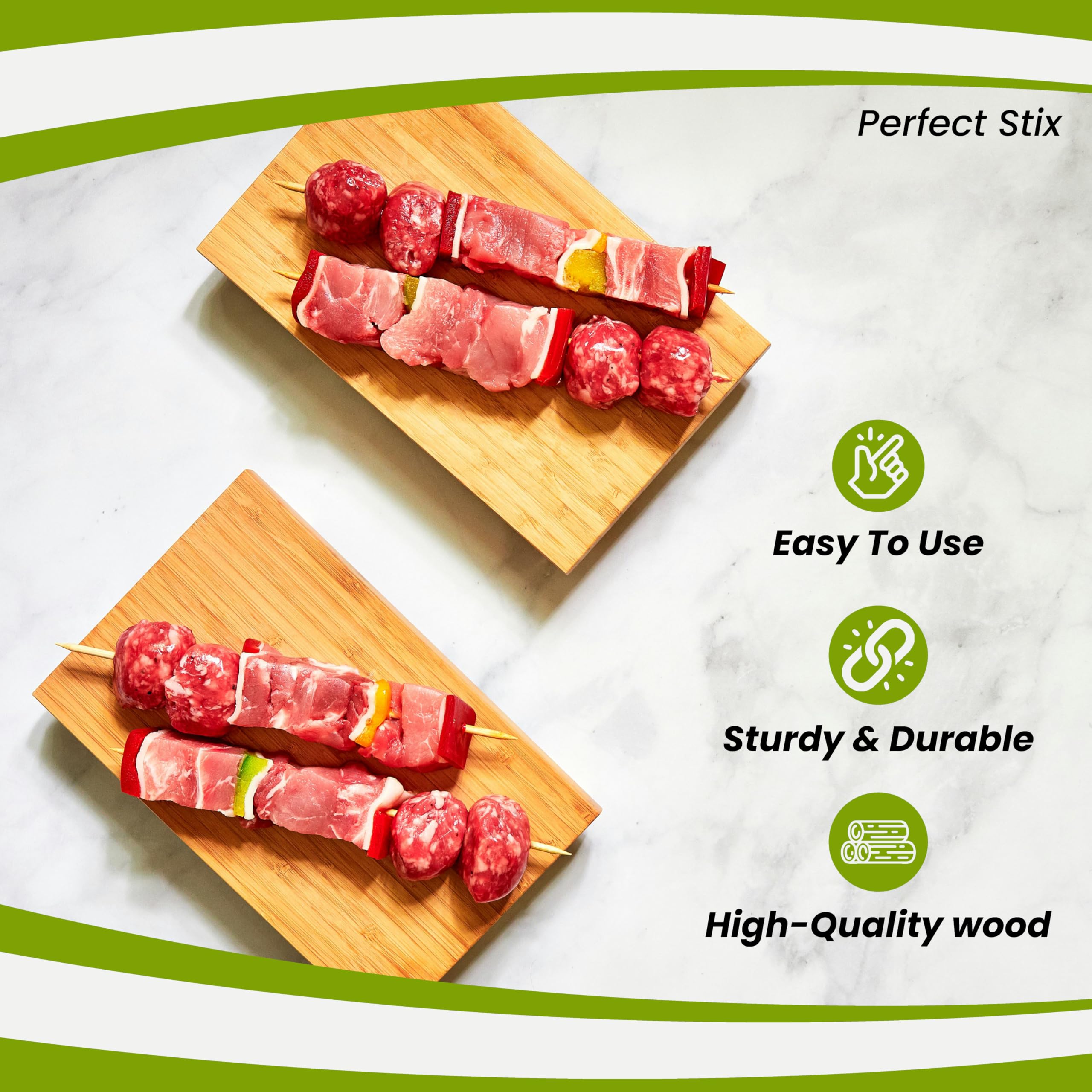Perfect Stix Semi- Pointed Corn Dog Stick Skewers 8.5'' X 3/16'' (Pack Of 125)