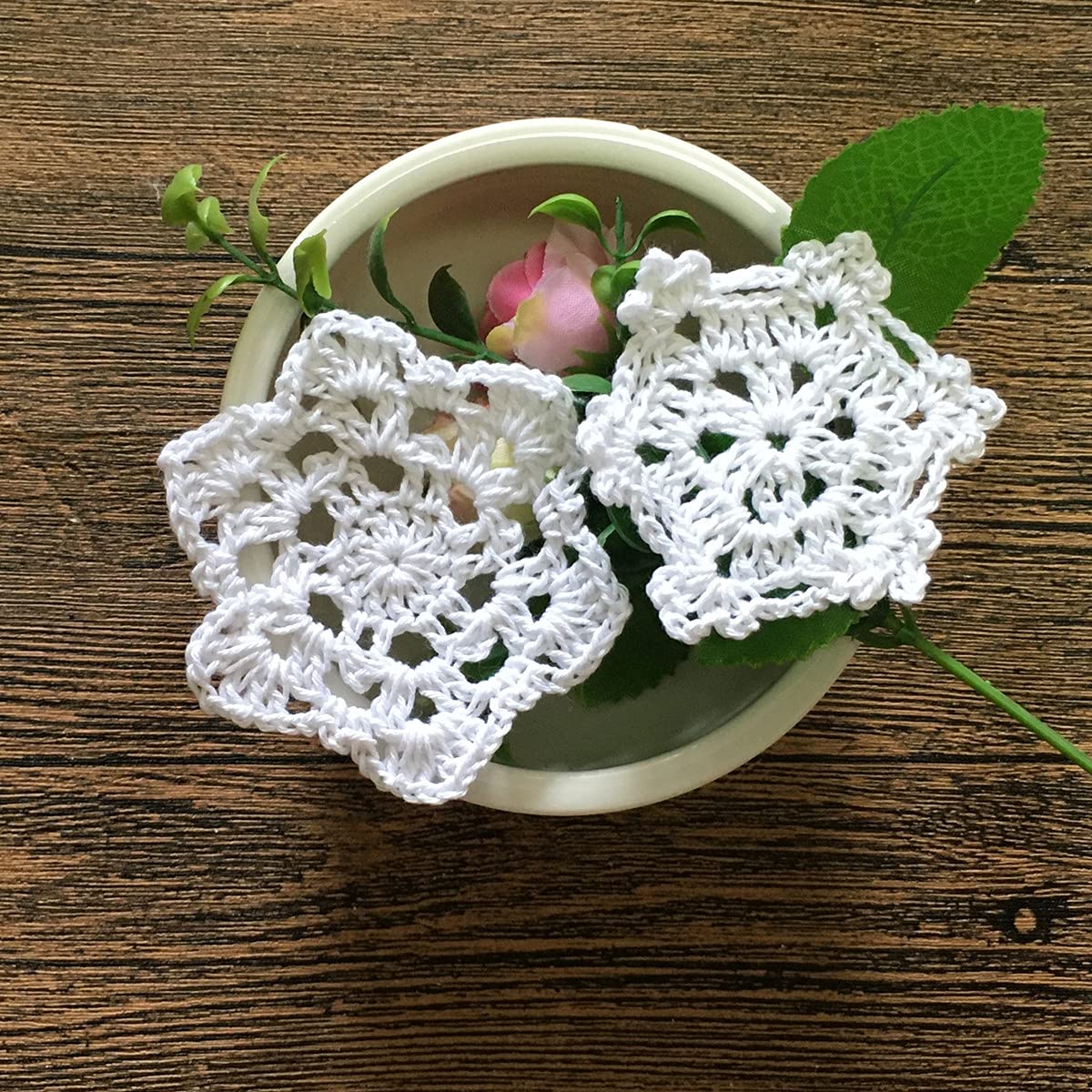 Mindplus Set Of 30 Small Hand Crochet Doilies Cotton Crocheted Lace Doilies Crochet Snowflakes Christmas Ornaments Doilies 2.5-3