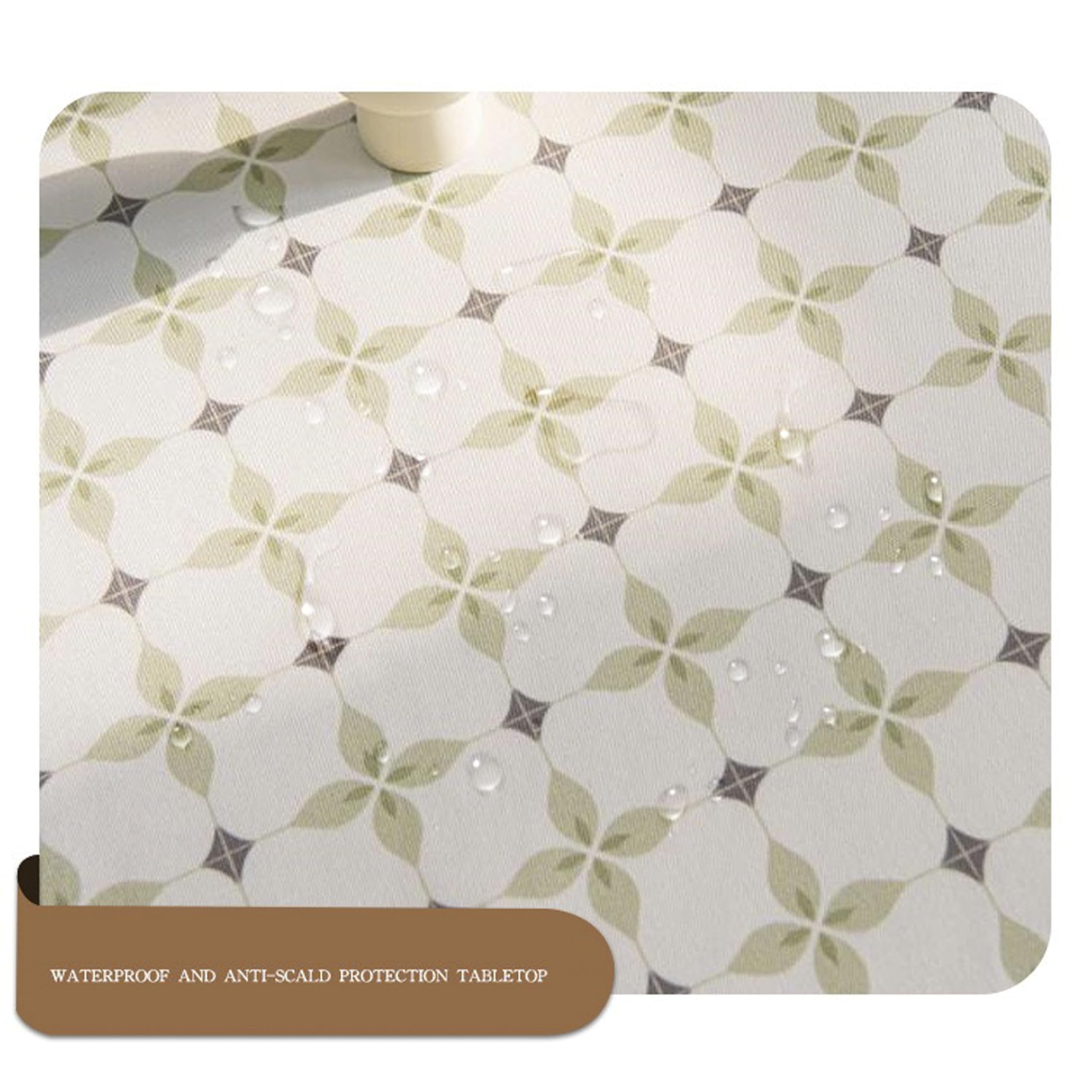 Tablecloth For Rectangle Tables With Tassels Vinyl Waterproof Coating Table Cover With Cotton Linen Burlap Backing Tabletop Non-