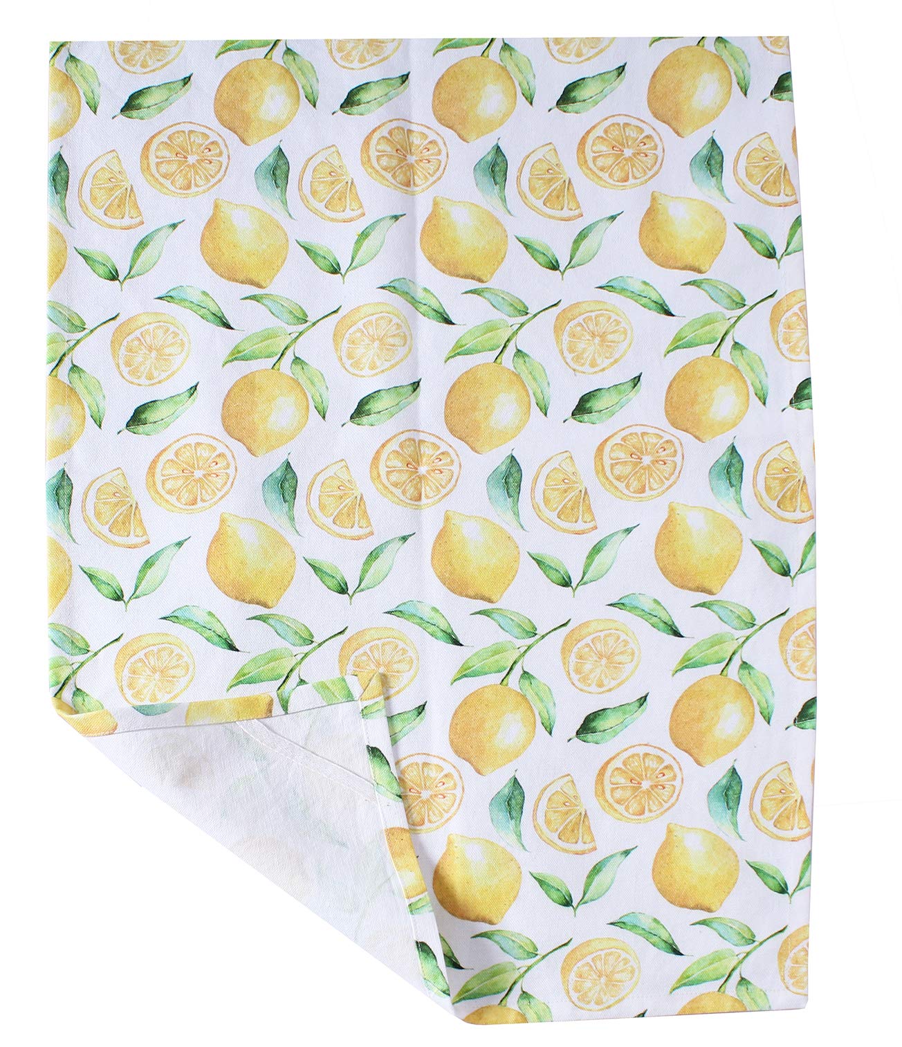 ACCENTHOME Cotton Kitchen Towels Set of 4 - Absorbent Dish Towels Set | Tea Towels | Bar Towels | Lemon Yellow Printed Kitchen Dish Towels - Multi Purpose Kitchen Linen  Drying Dish Hand Towels 20x28
