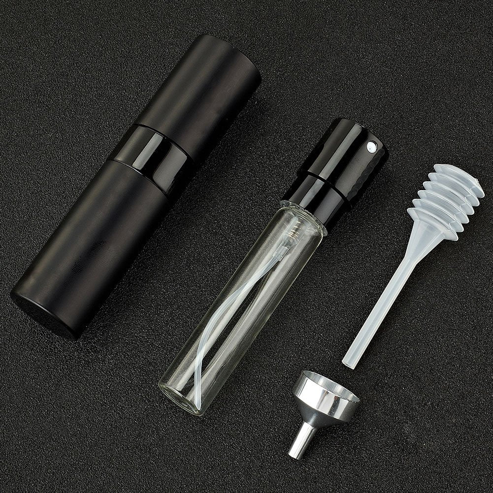 Lisapack 8ML Atomizer Perfume Spray Bottle for Travel  Empty Refillable Cologne Dispenser  Portable Sprayer (Matte Black)