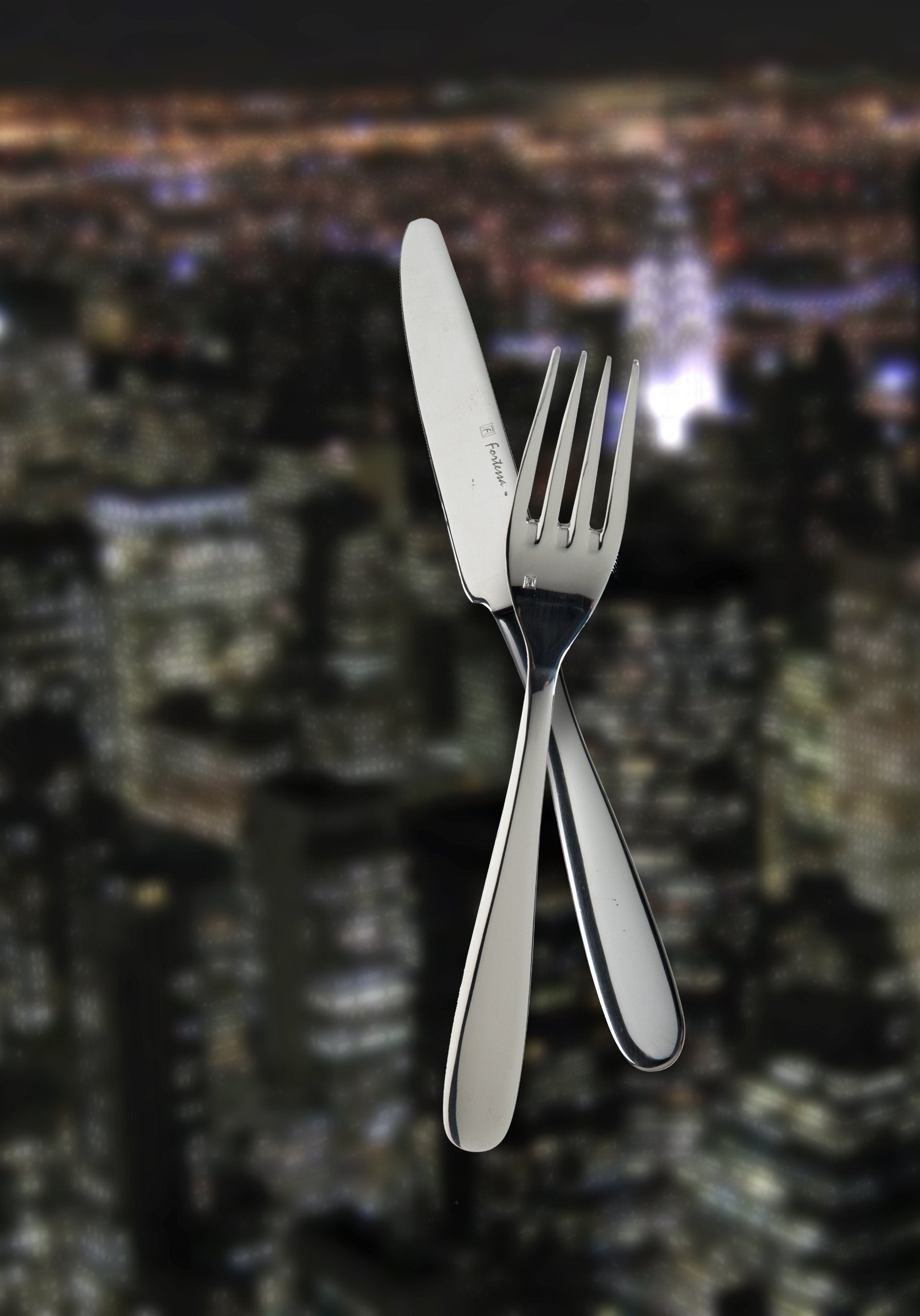 Fortessa Grand City 18/10 Stainless Steel Flatware Table Fork, Set Of 12