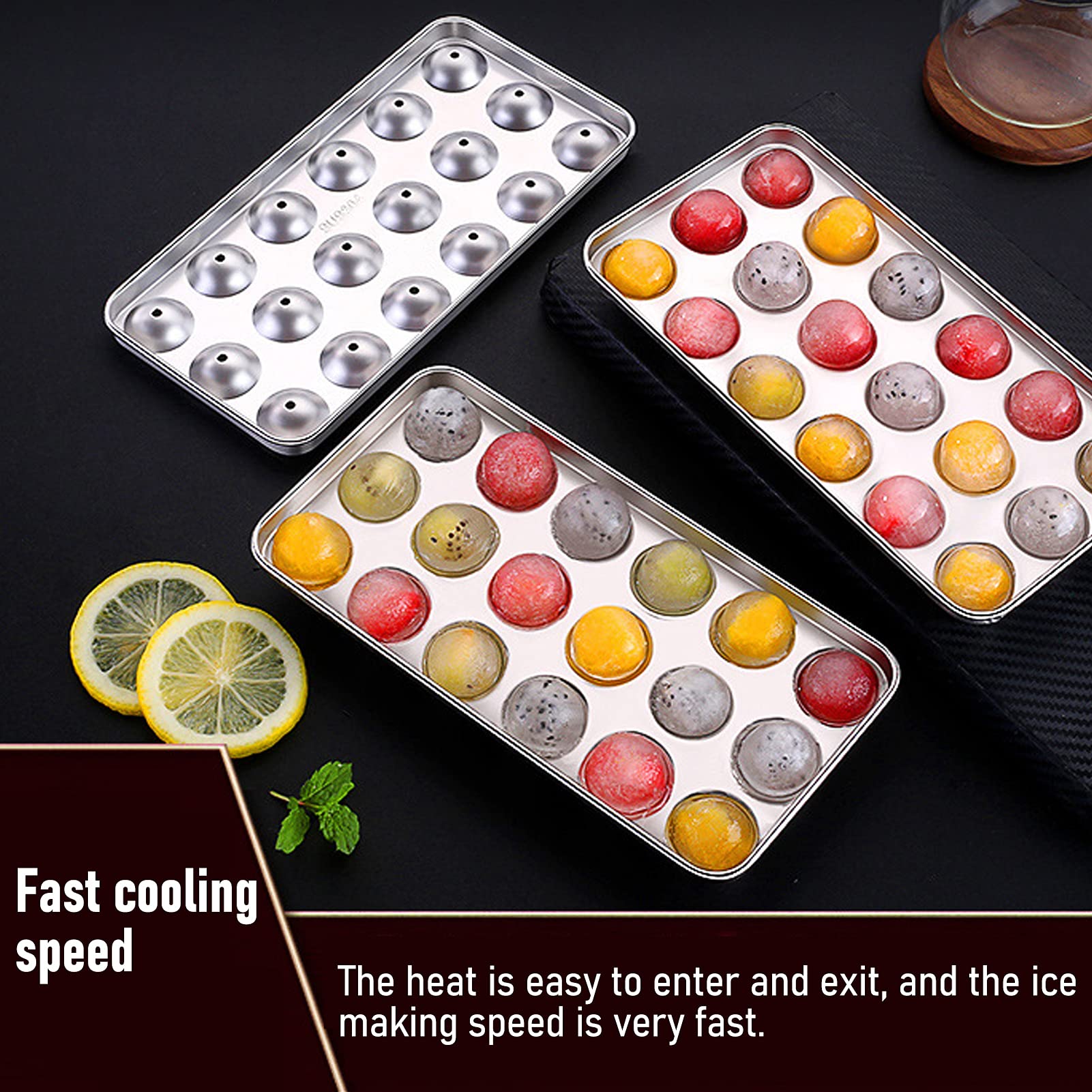 Ice Cube Trays, 304 Stainless Steel Ice Cube Tray With Lid Ice Making Tool For Home Summer Kitchen