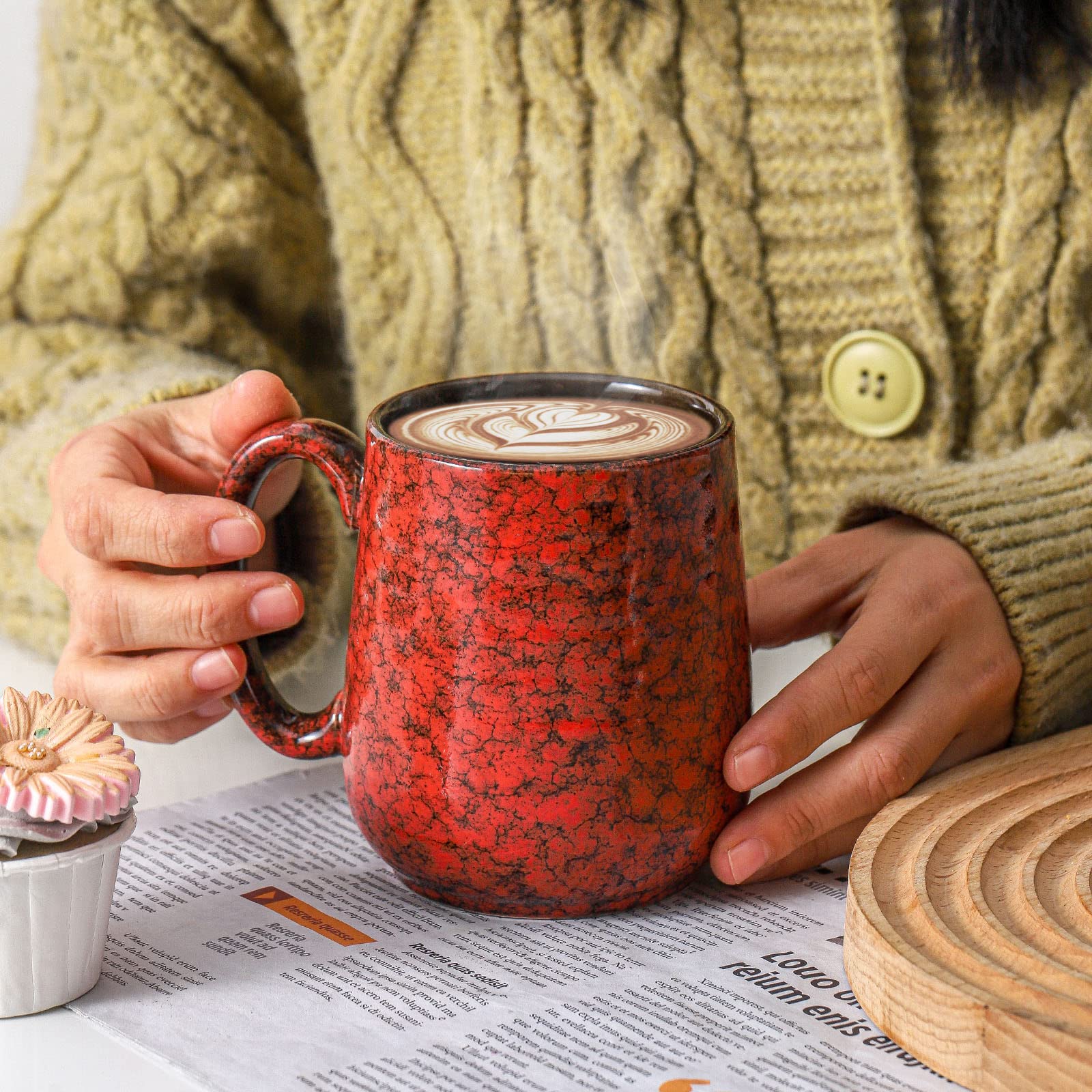 Hasense Large Coffee Mug, Coffee Cup Ceramic For Men And Women, 20 Oz Stoneware Mug For Tea Soup Milk As Gifts, Dishwasher And M