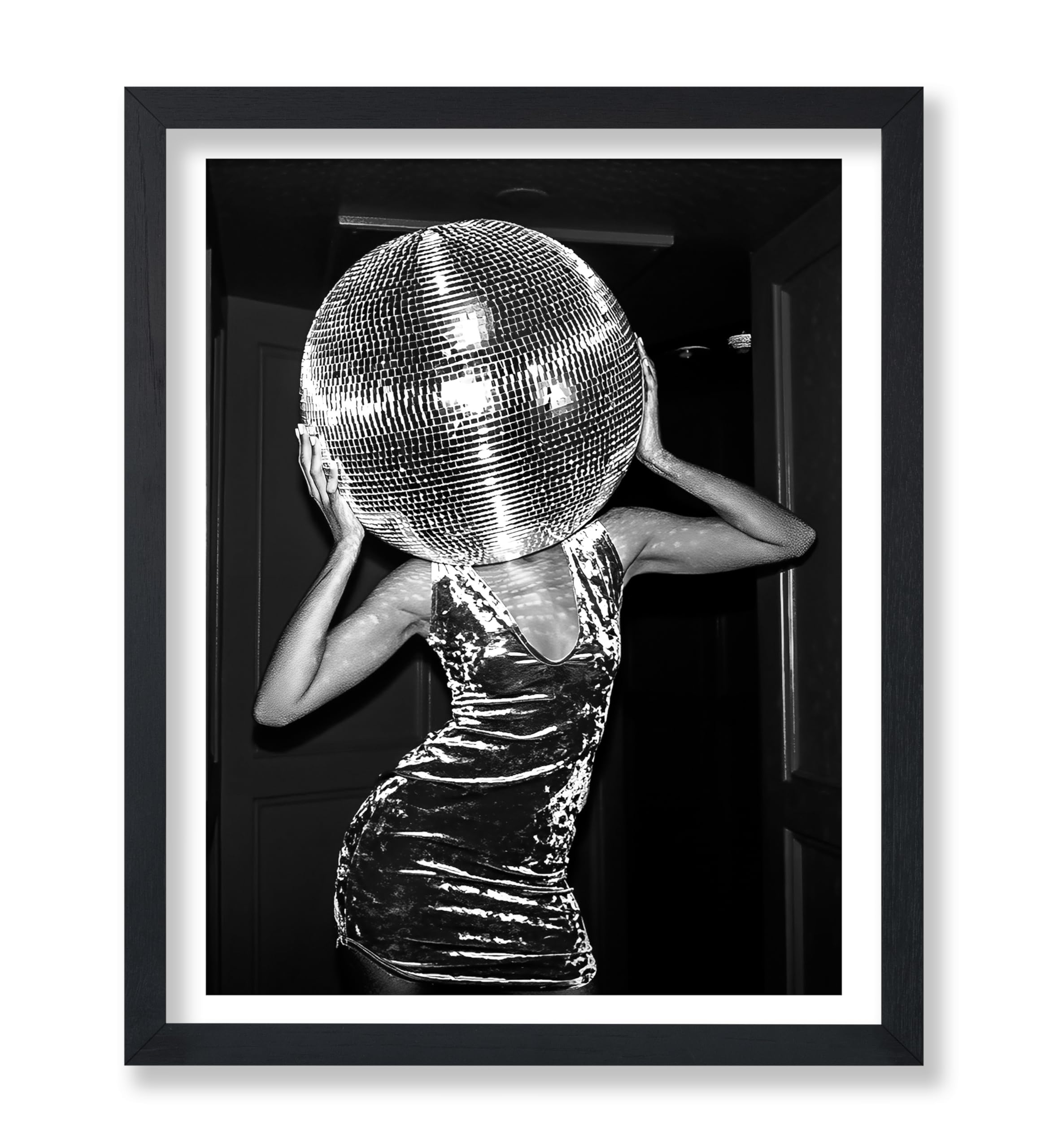 Poster Master Lady Disco Ball Poster - Fashion Print - Photography Art - Trendy Art - Gift For Men, Women & Bartender - Chic Dec