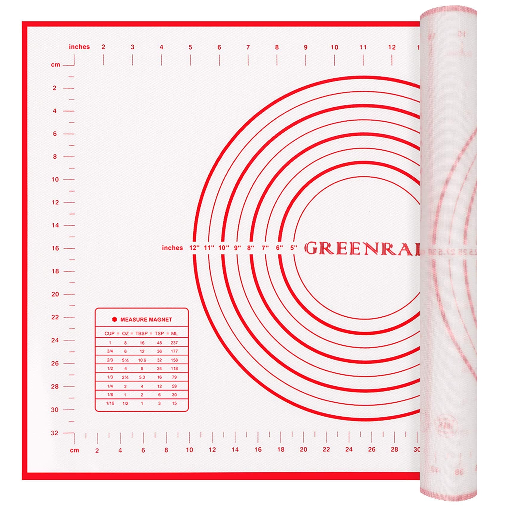 Large Silicone Pastry Mat Extra Thick Non Stick Baking Mat With Measurement Fondant Mat, Counter Mat, Dough Rolling Mat, Oven Li