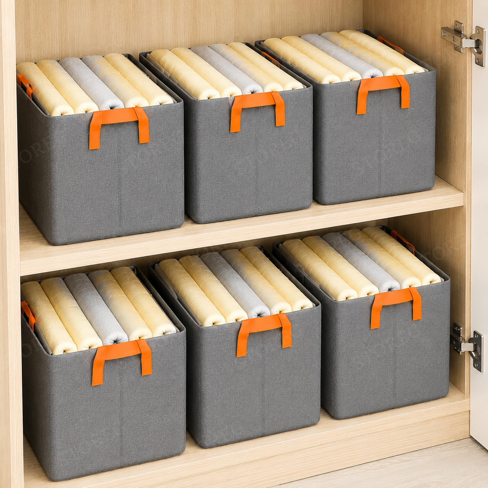 Storeg Foldable Boxes For Storage (Pack Of 6)  Multipurpose Storage Organizer For Clothes | Wardrobe | Closet | Toys | Books | 