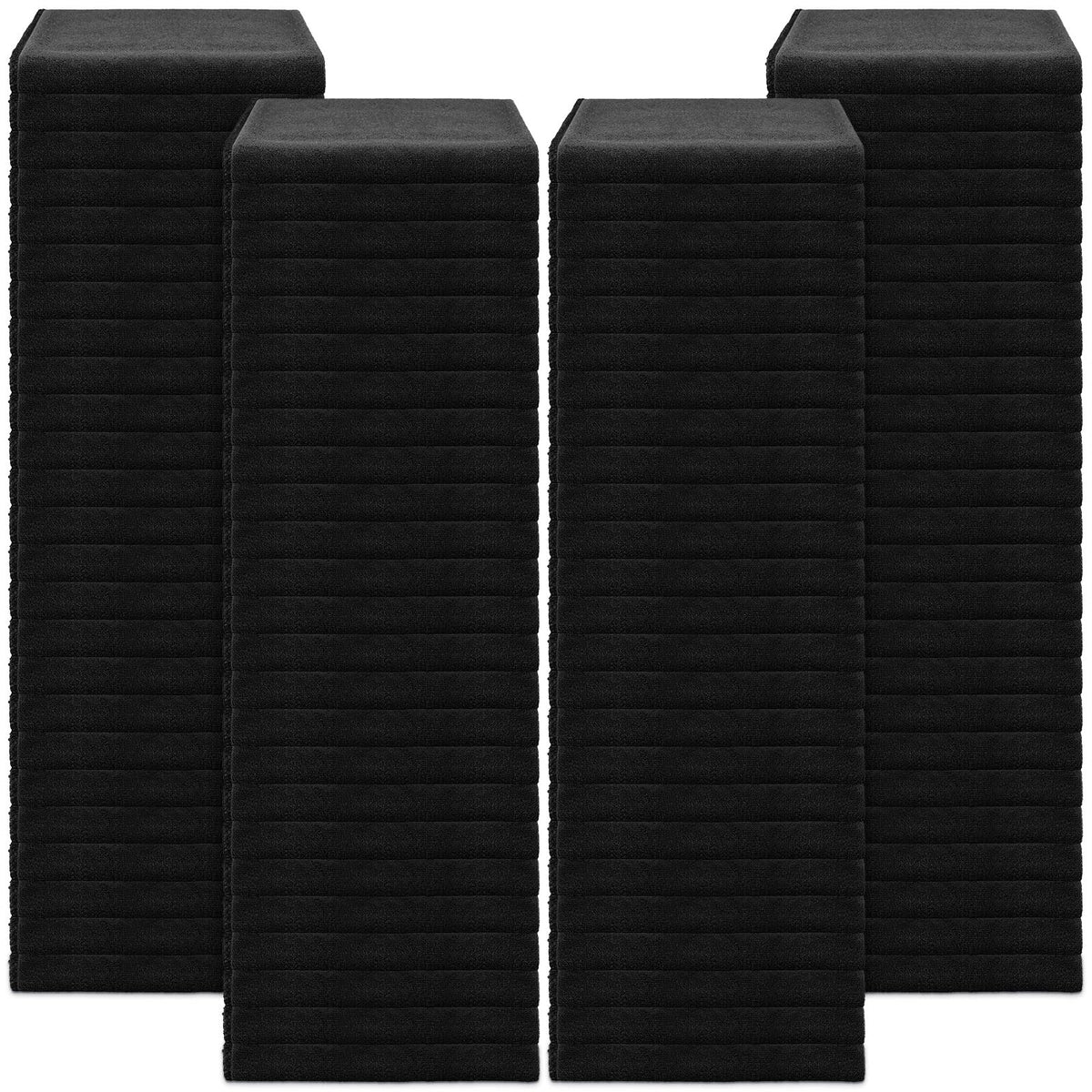 Newwiee 100 Pieces Large Black Microfiber Salon Towels Bulk 16 x 27 Inch Absorbent Hair Drying Towels Bleach Proof Hand Towels S