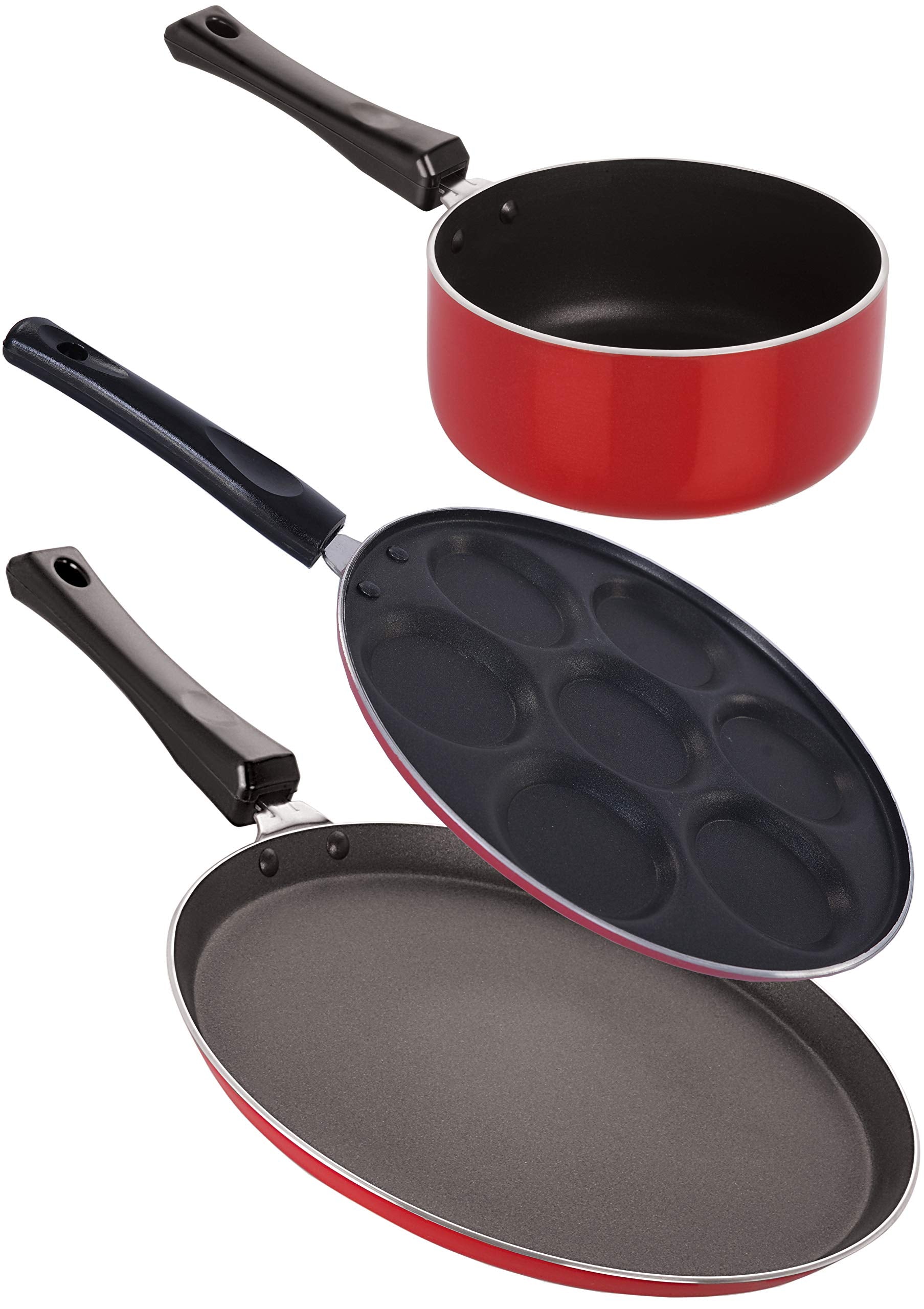 Nirlon NonStick Chemical Free NonInduction 3 Piece Cookware Utensils Set Gift Offer