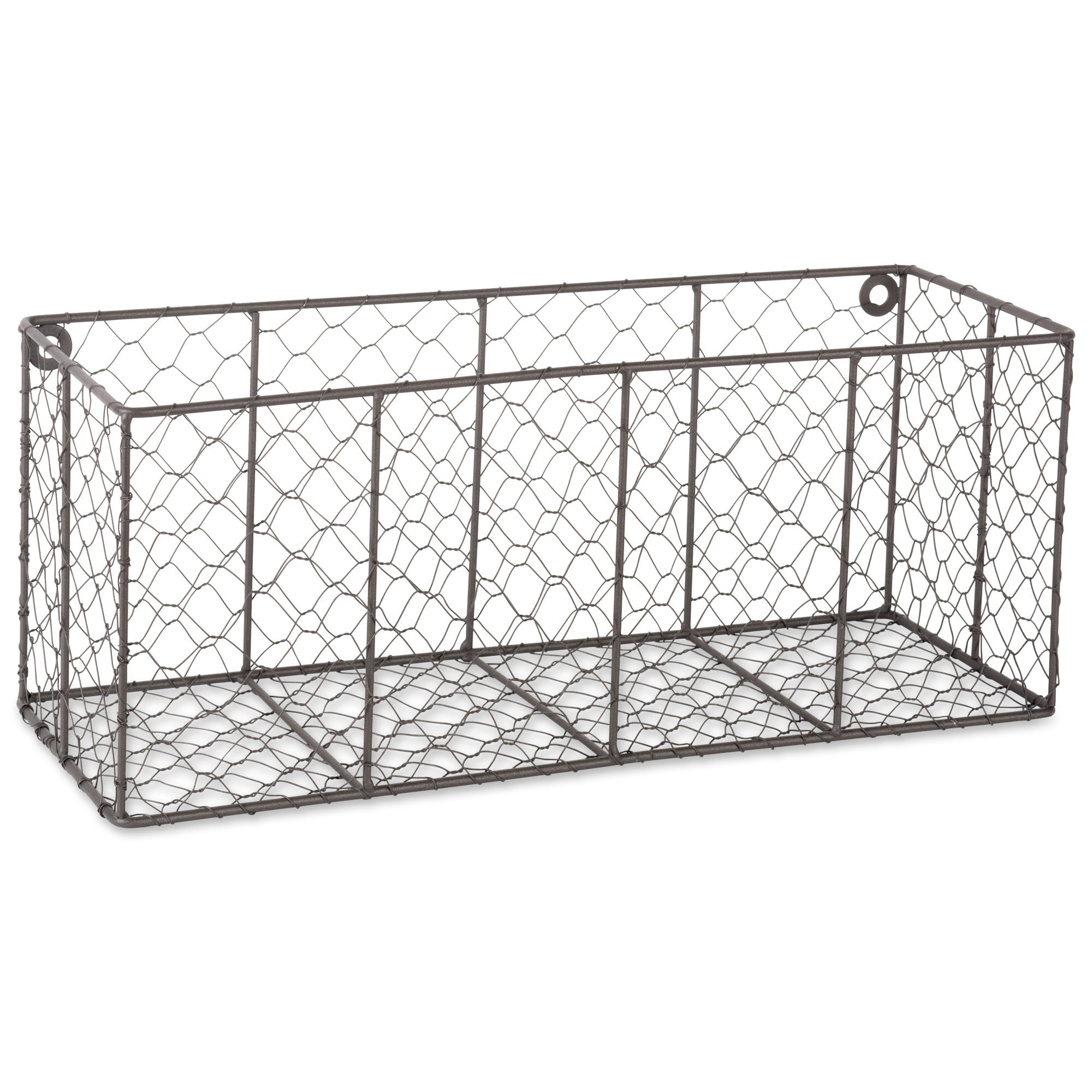 Dii Chicken Wire Collection Farmhouse Vintage Wall Baskets, Medium Basket, Vintage Grey