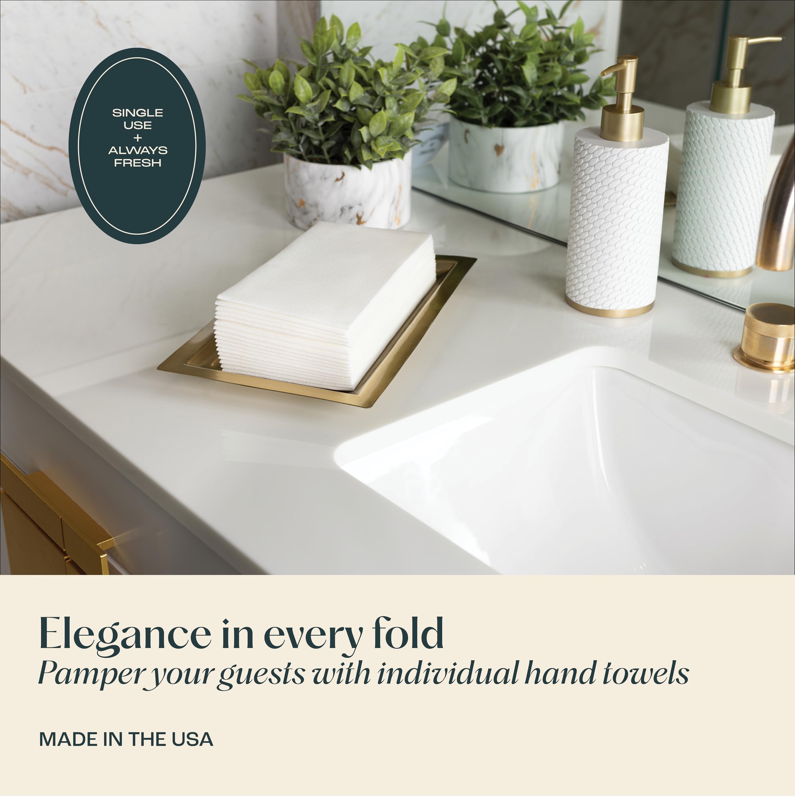 Servietto Disposable Linen-Feel Guest Towels [Pack of 200  12'' x 17''] - Cloth-Like Hand Bathroom Napkins - Made In USA  Soft and Absorbent Paper Napkin for Kitchen  Bathroom  Party  Wedding  Or Event