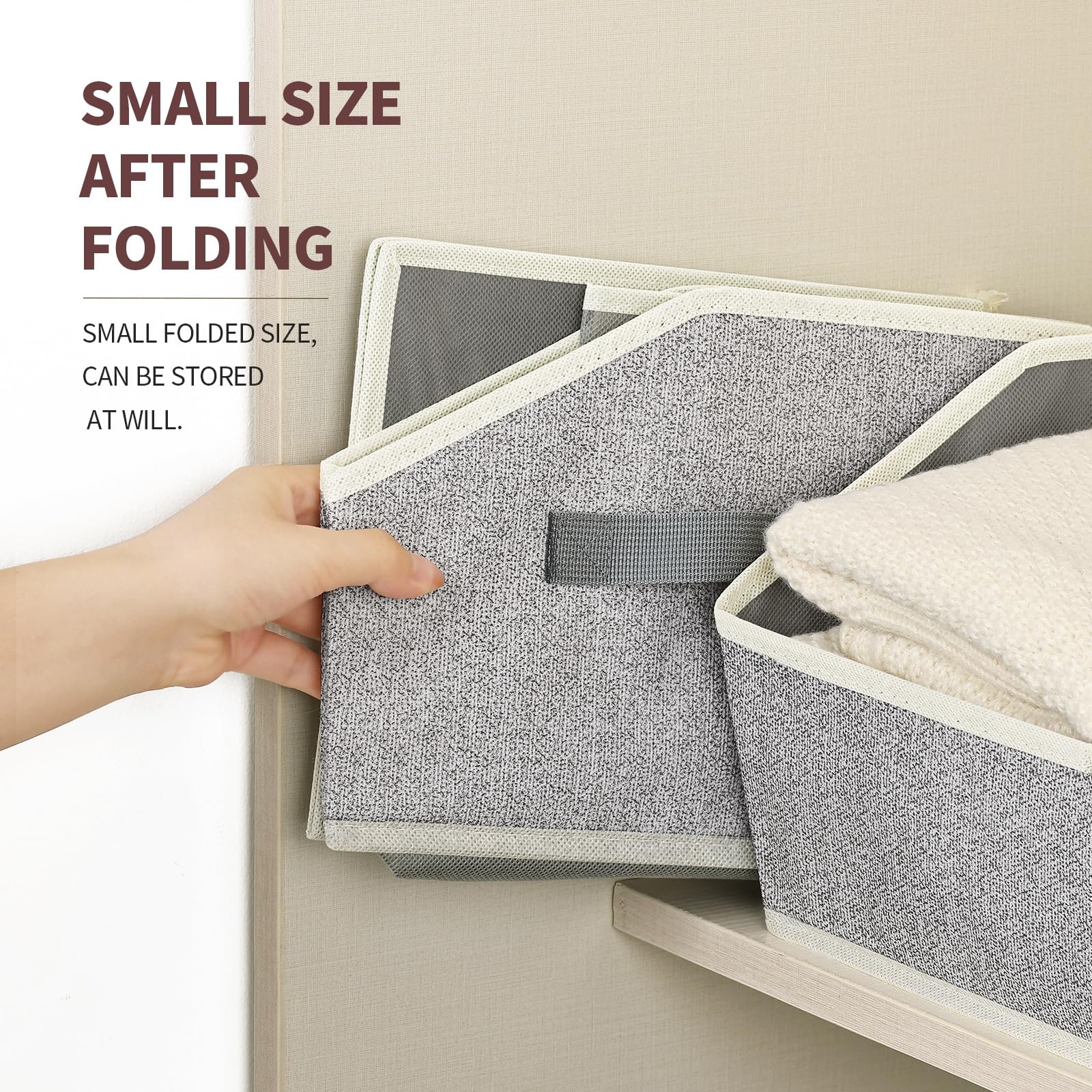 Homsorout Trapezoid Closet Shelf Organizer - Large Baskets For Organizing, Fabric Storage Box For Shelves, Cube Storage Bins For