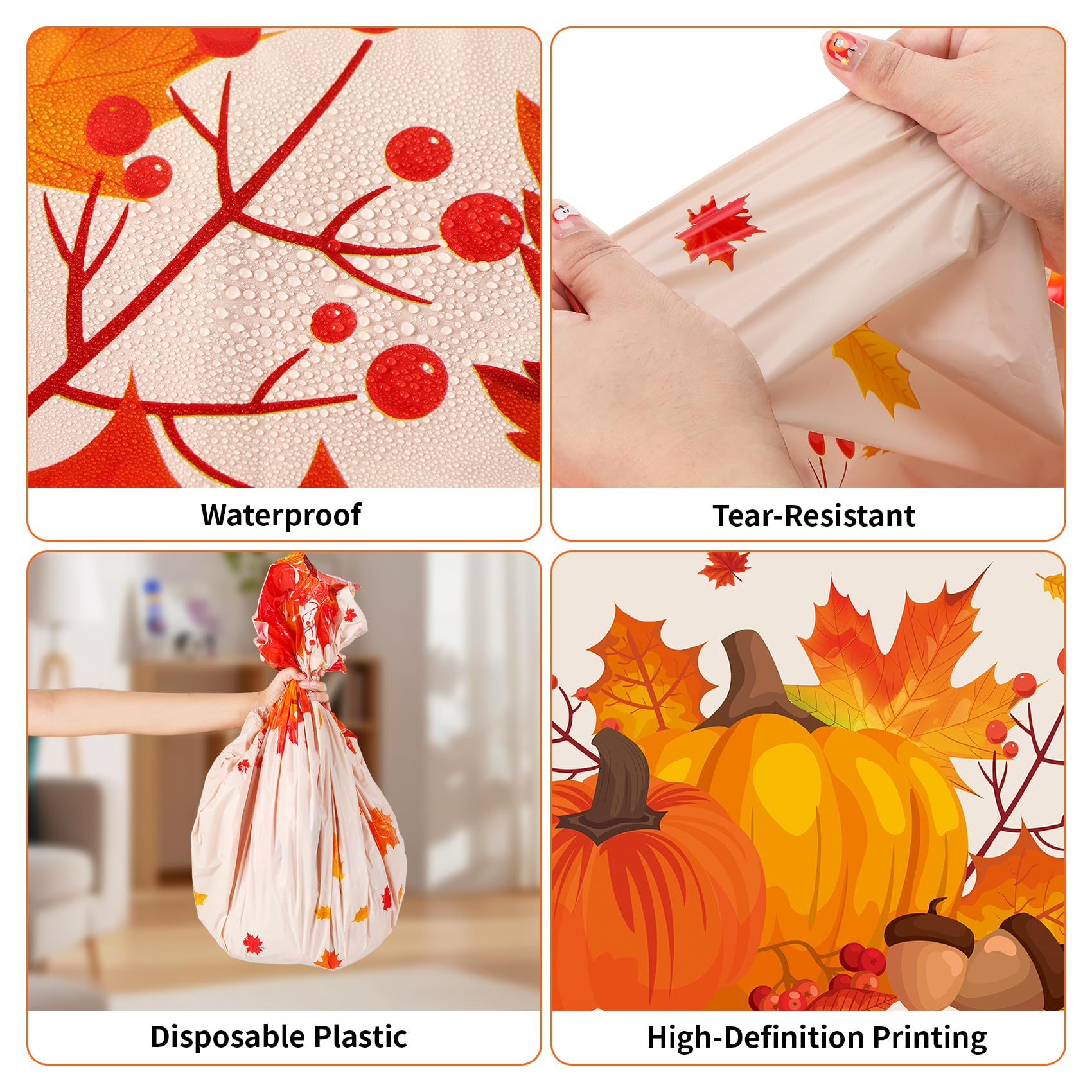 Slergut Thanksgiving Tablecloth Disposable 3 Pack, Thanksgiving Decorations for Party Fall Tablecloth Plastic 54 x 108 Table Dec