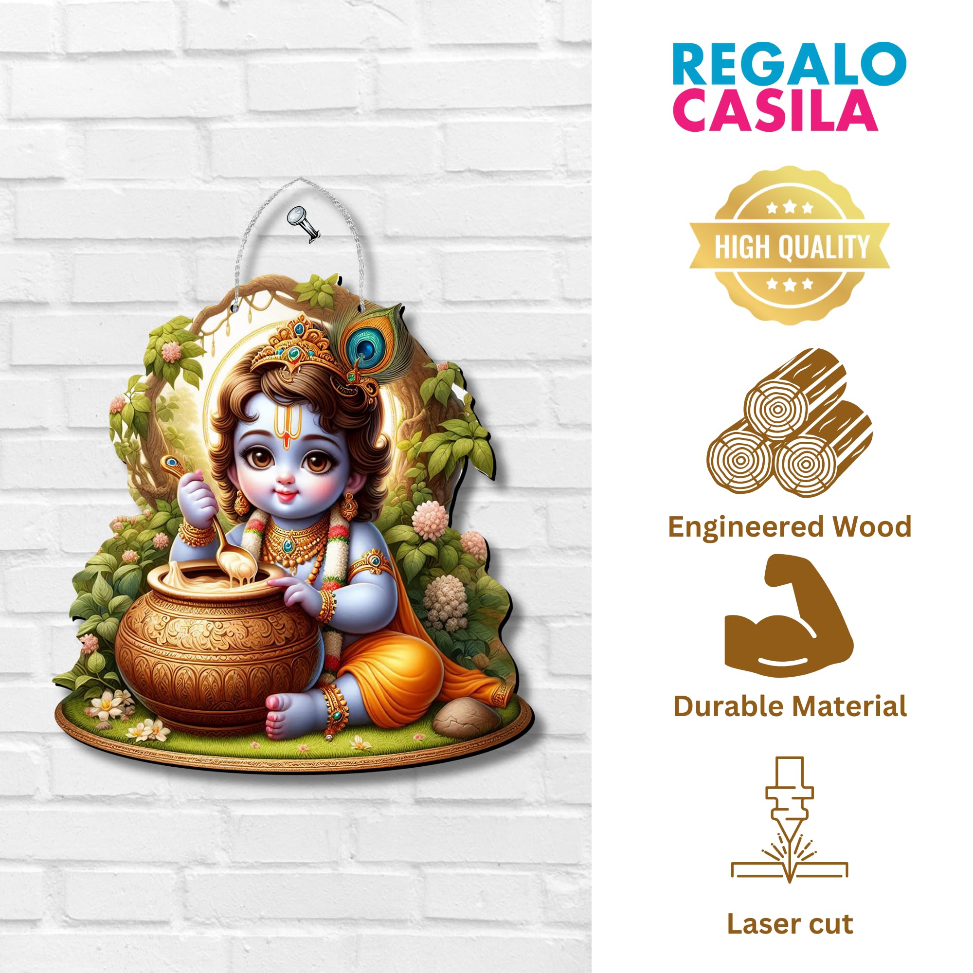 Regalocasila Cute Krishna Photos For Pregnant Womens For Wall Bal Krishna Wall Hanging Gift For Pregnant Women Makhanchor Krishn