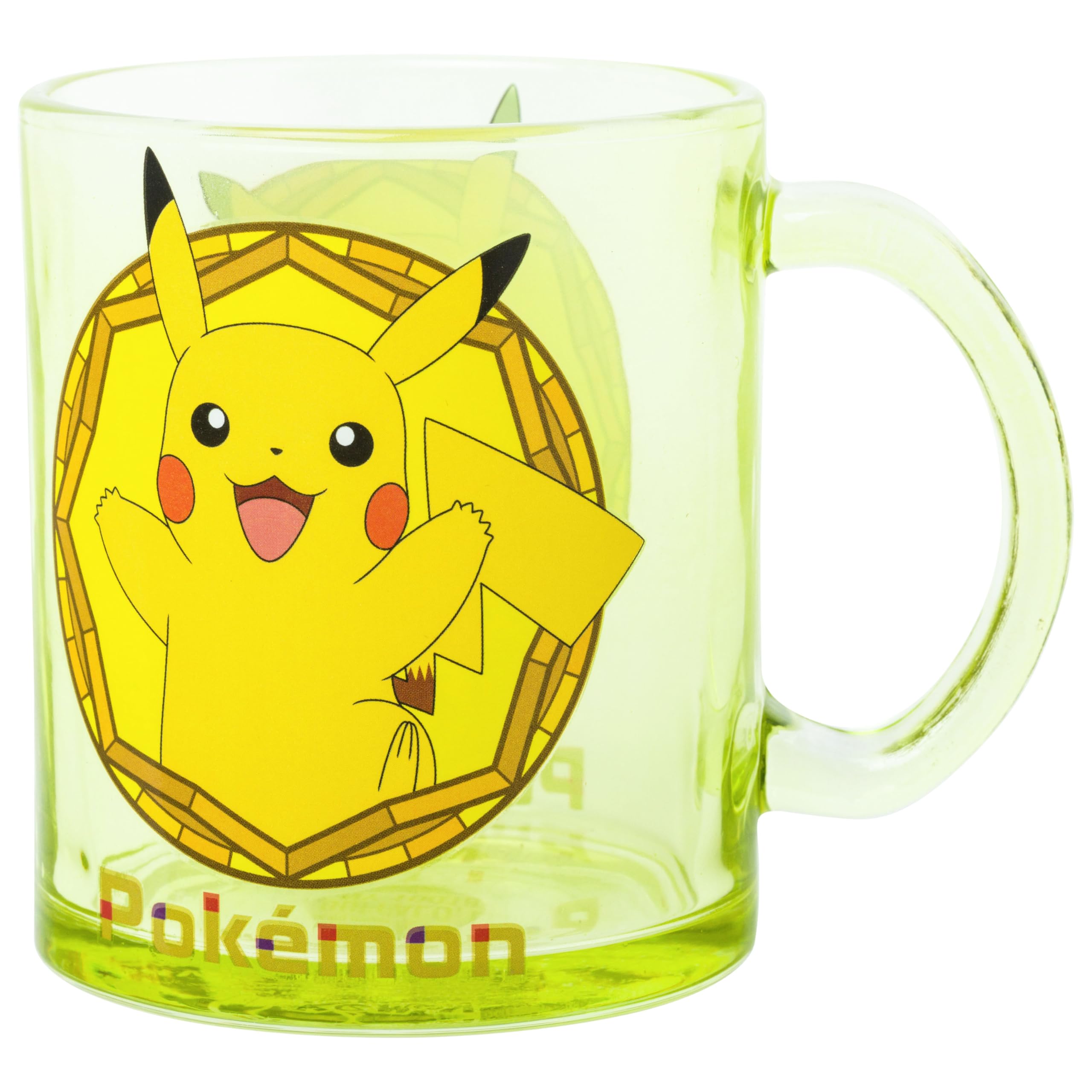 Silver Buffalo Pok  mon Stained Glass Coffee Mug Featuring Pikachu, 17.5 Ounces