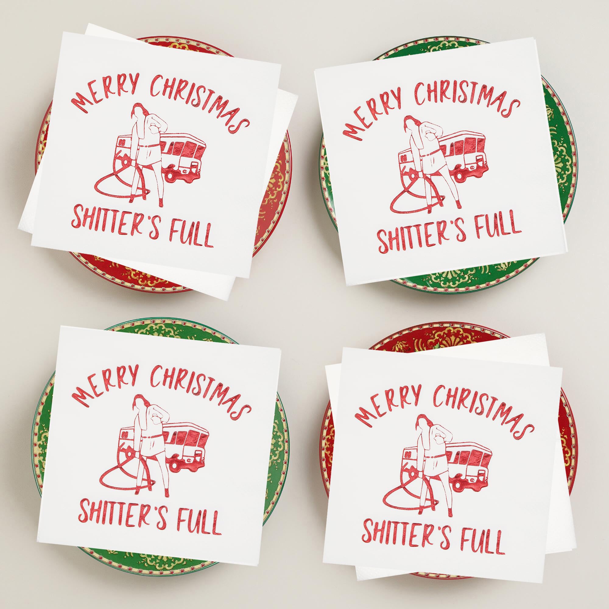 Merry Christmas Full Napkins, Christmas Holiday Napkins, National Christmas Vacation Decorations, Xmas Vacation Party Decoration