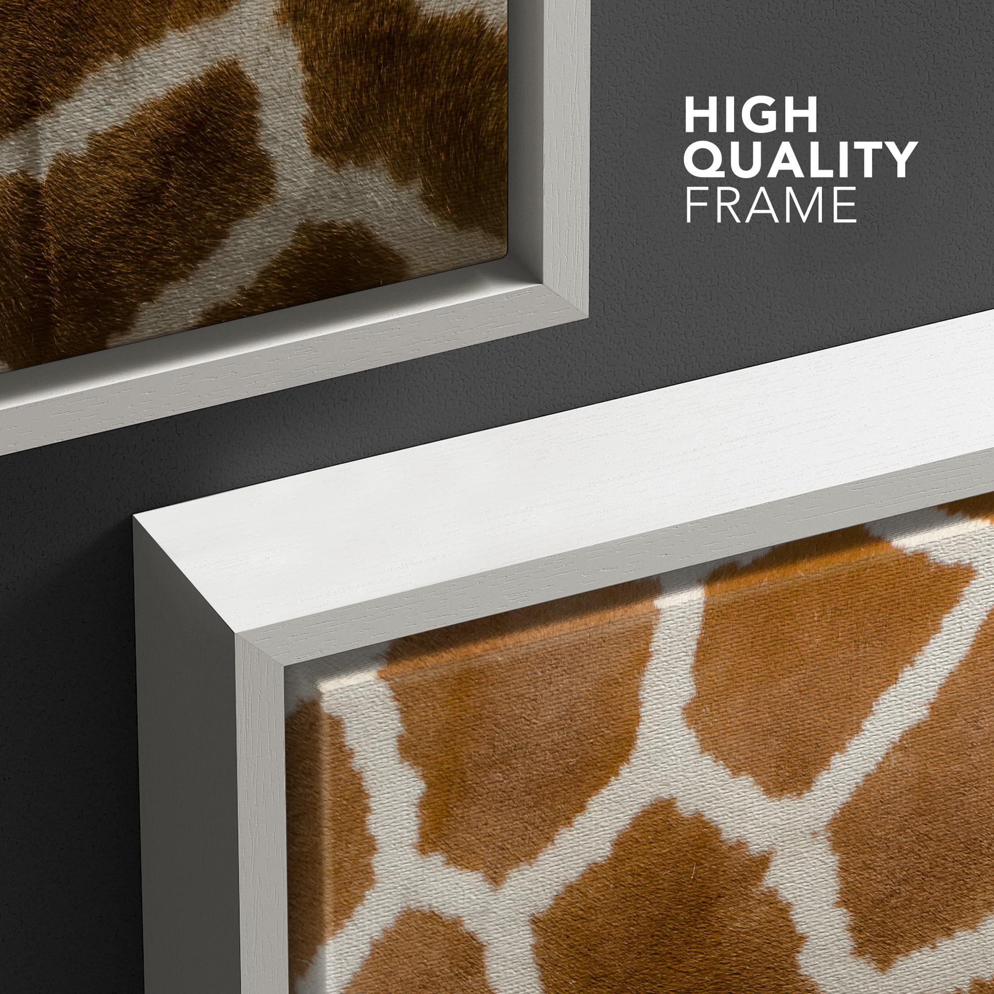 Wall26 Framed Framed Canvas Prints Wall Art Framed Framed Canvas Prints Wall Art - Giraffe Fur/Skin Texture - 24''X24'' White