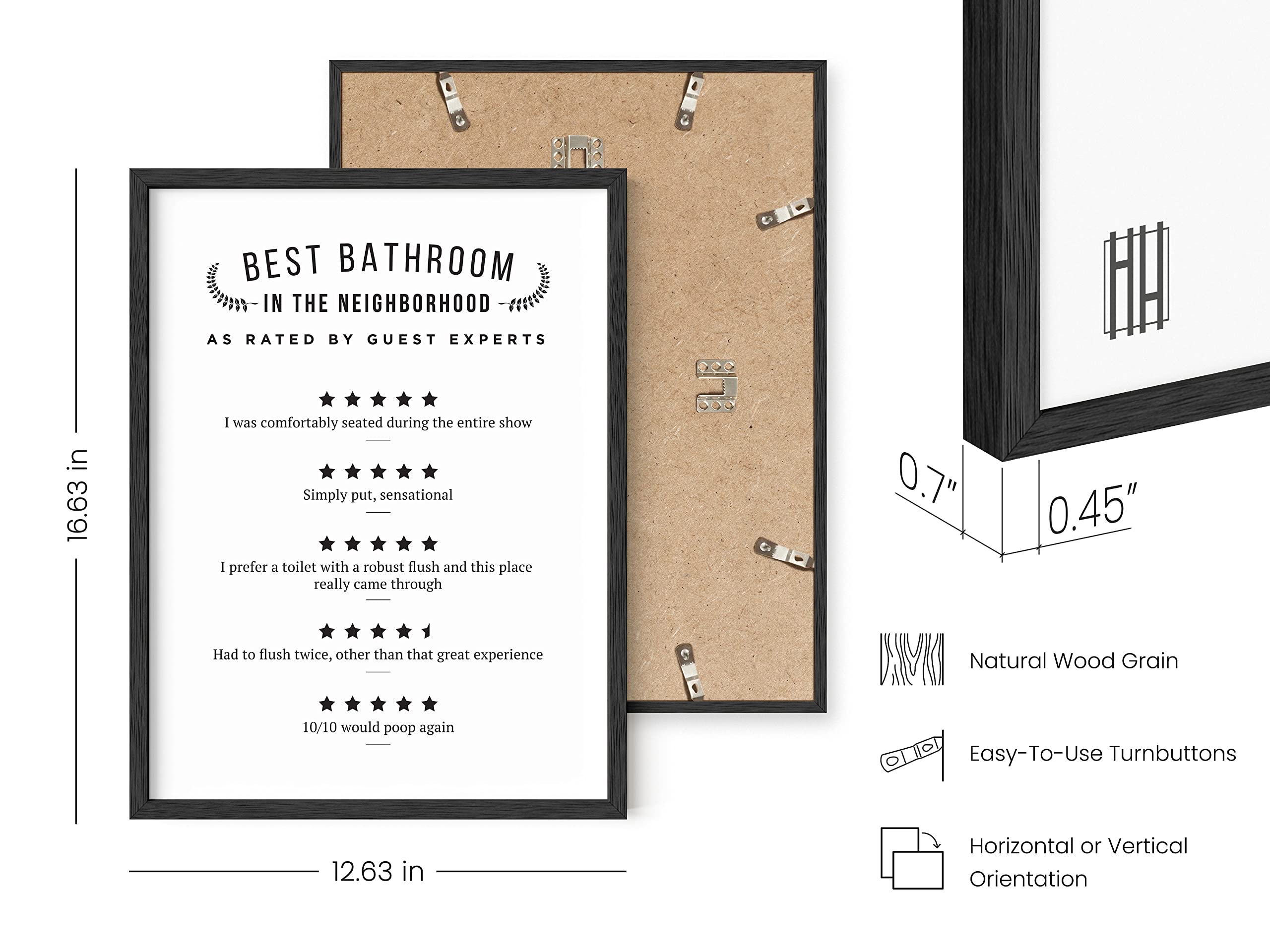 Haus And Hues Funny Bathroom Decor & Bathroom Print - Funny Bathroom Signs Decor, Funny Toilet Signs, Bathroom Review Sign Wall