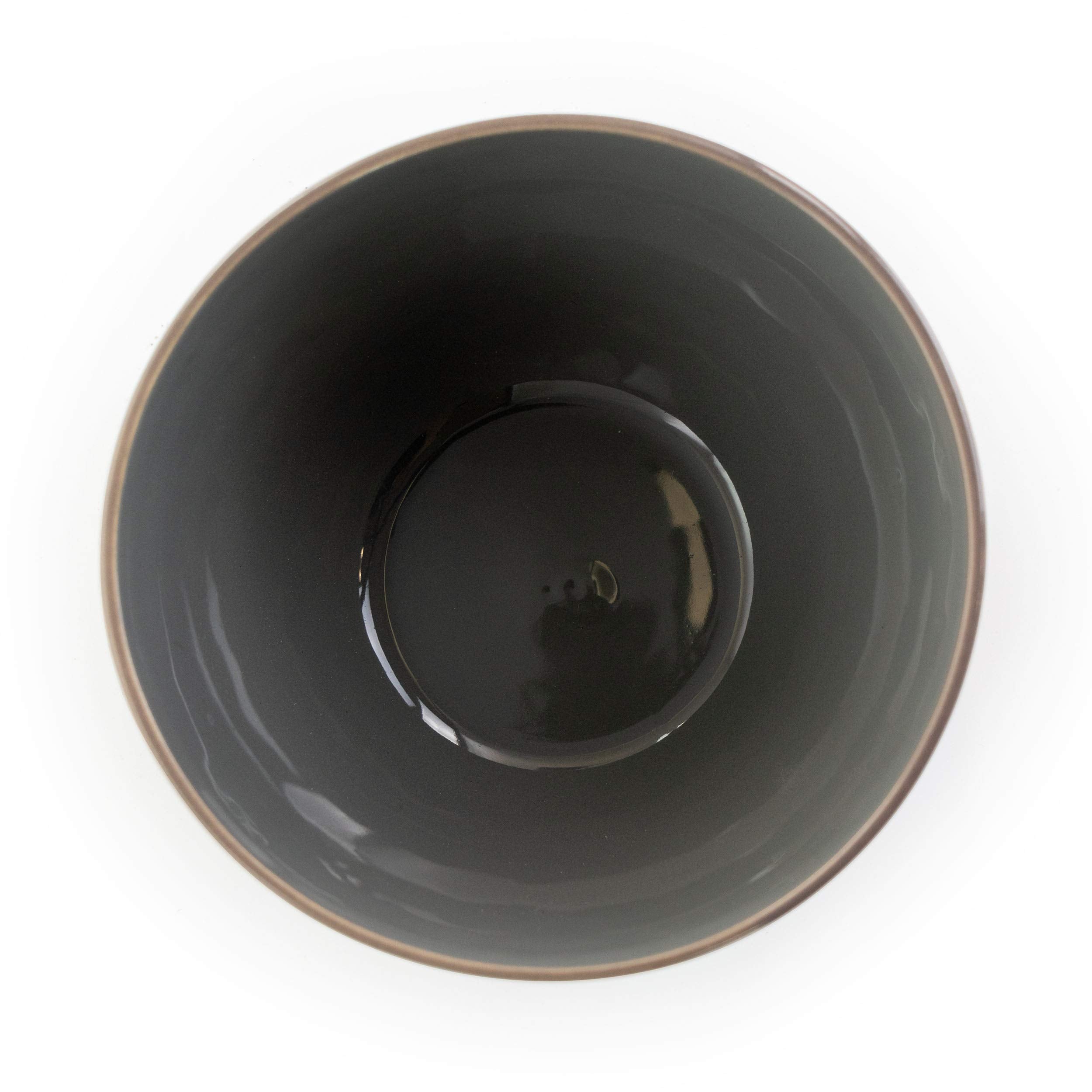 Elama Round Tahitian Stoneware Collection Dinnerware Dish Set, 16 Piece, Slate and Pearl