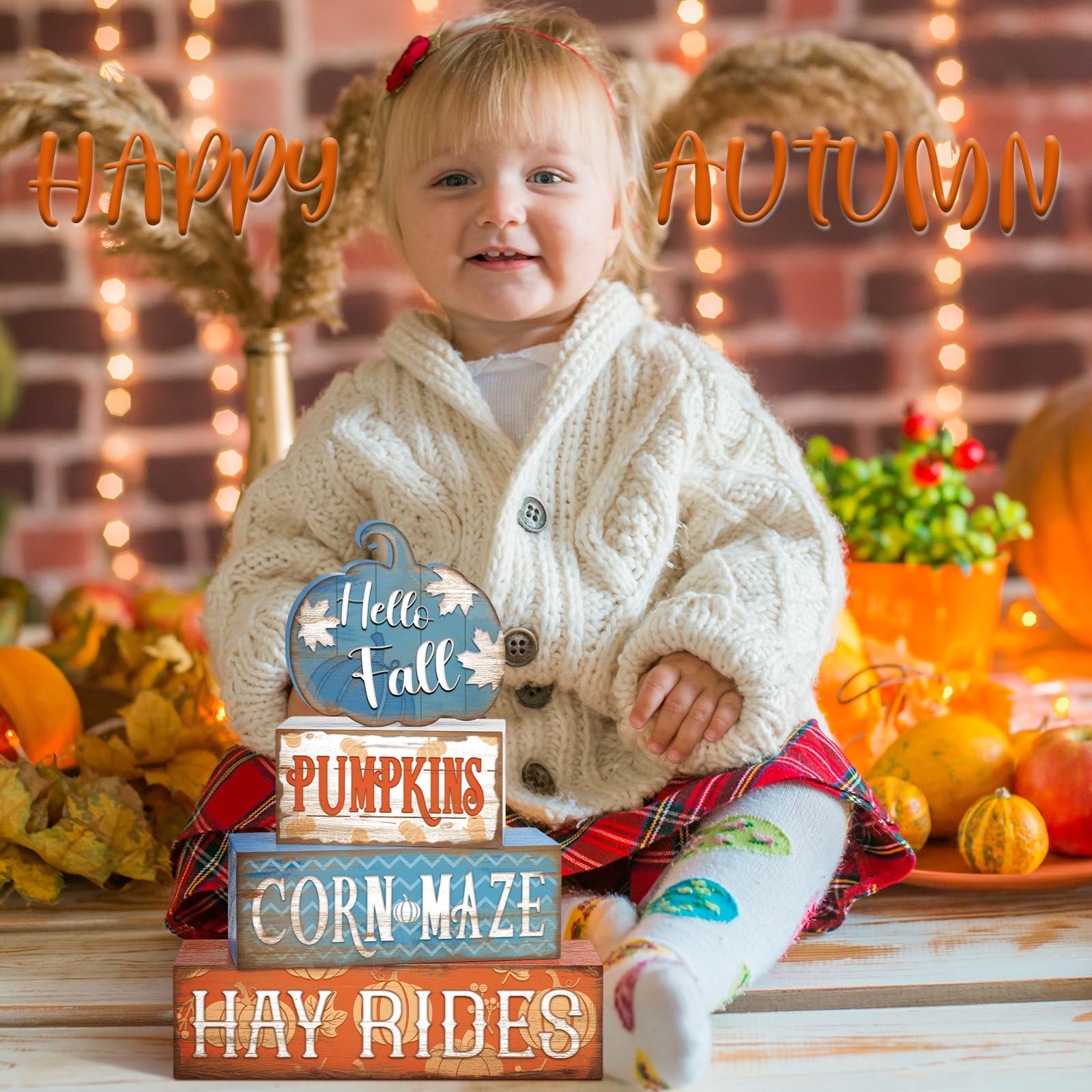 4 Pcs Thanksgiving Decor for Home Funny Turkey Wooden Signs with Hat Thanksgiving Fall Tiered Tray Decor Turkey Tabletop Centerp