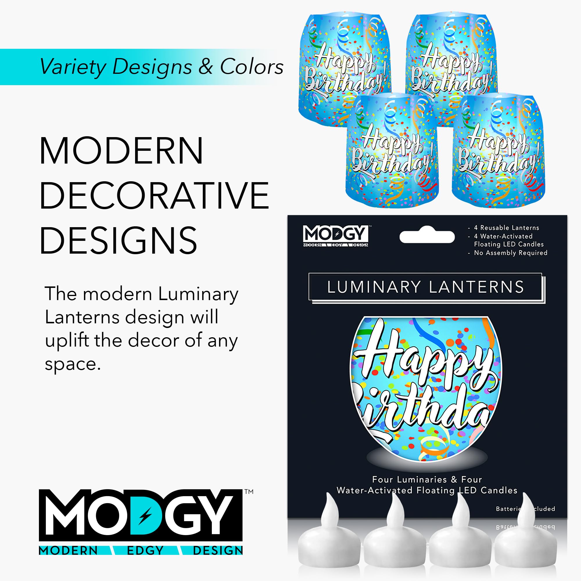 MODGY Luminary LED Lantern Decorative Candle Holder Indoor Outdoor Decor, Plastic Candle Lamp for Wedding Table Centerpiece Porc