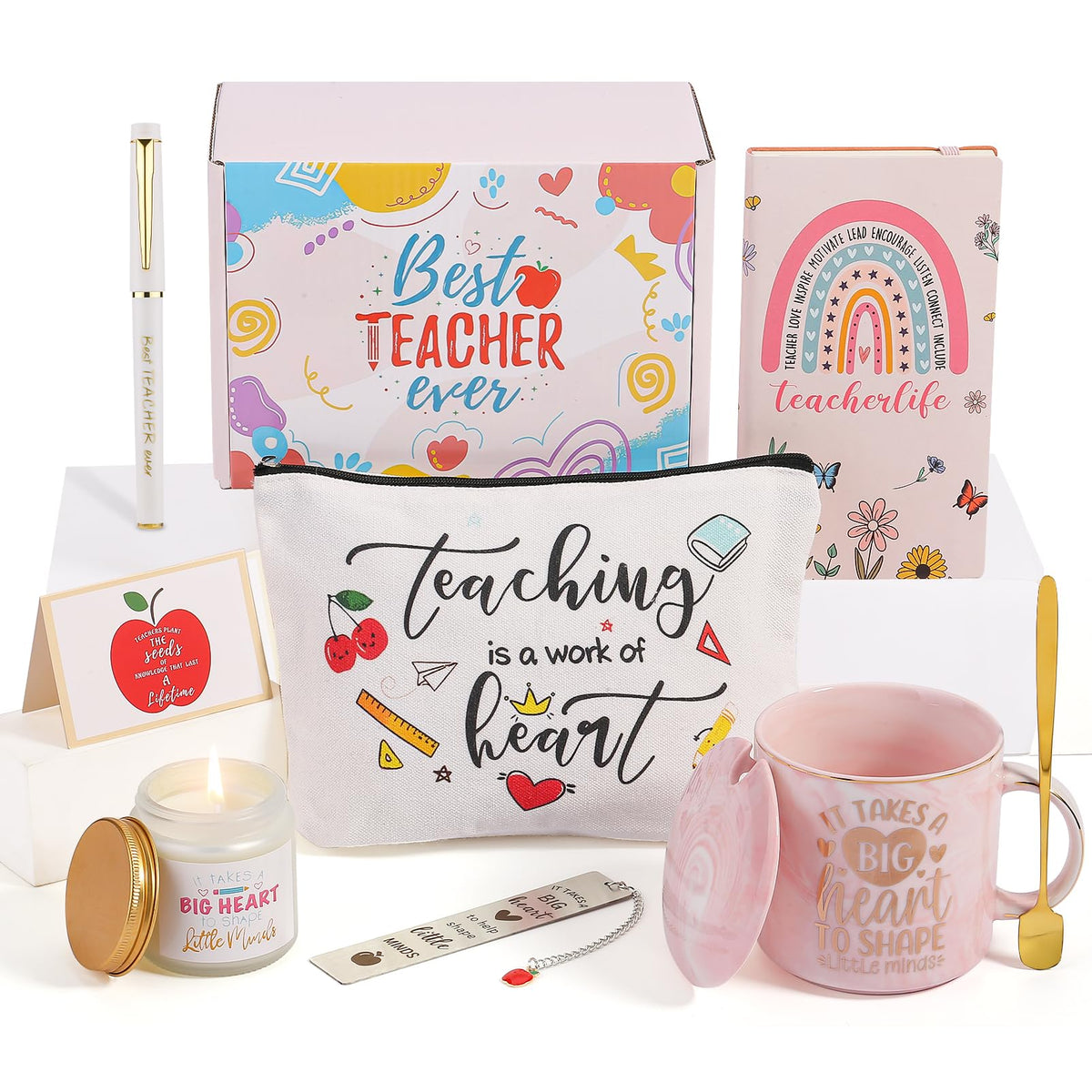 DHQH Teacher Appreciation Gift Sets from Student Teacher Gifts Basket for Women Unique Funny Christmas/Retirement/Birthday Thank