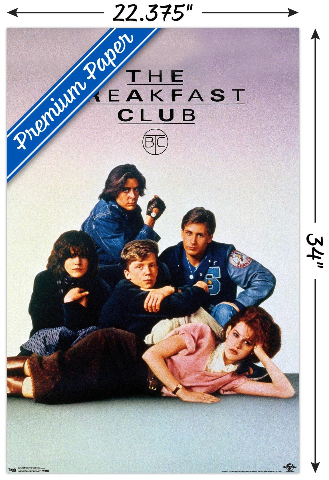 Trends International The Breakfast Club - One Sheet Wall Poster, 22.375'' X 34'', Premium Poster & Clip Bundle